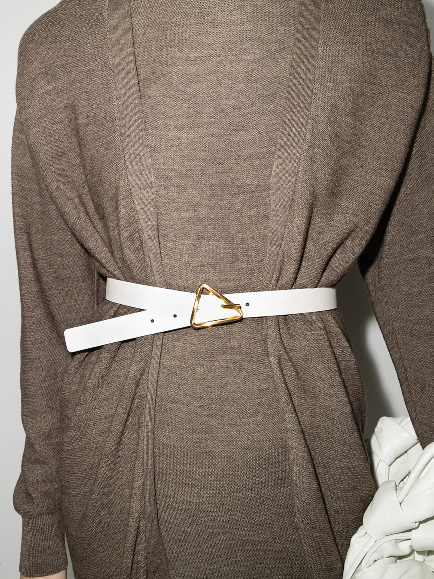 triangle-buckle leather belt