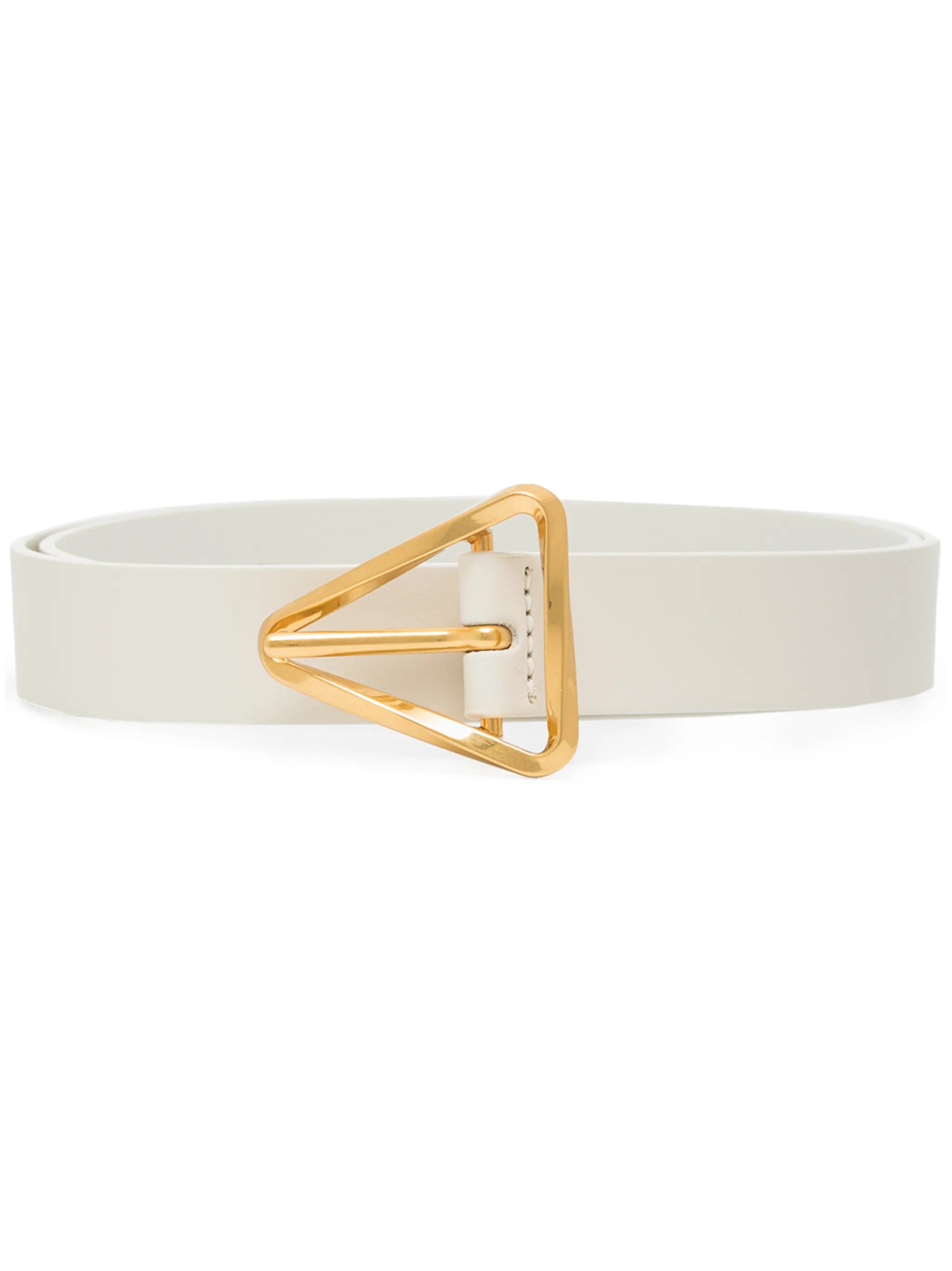 triangle-buckle leather belt