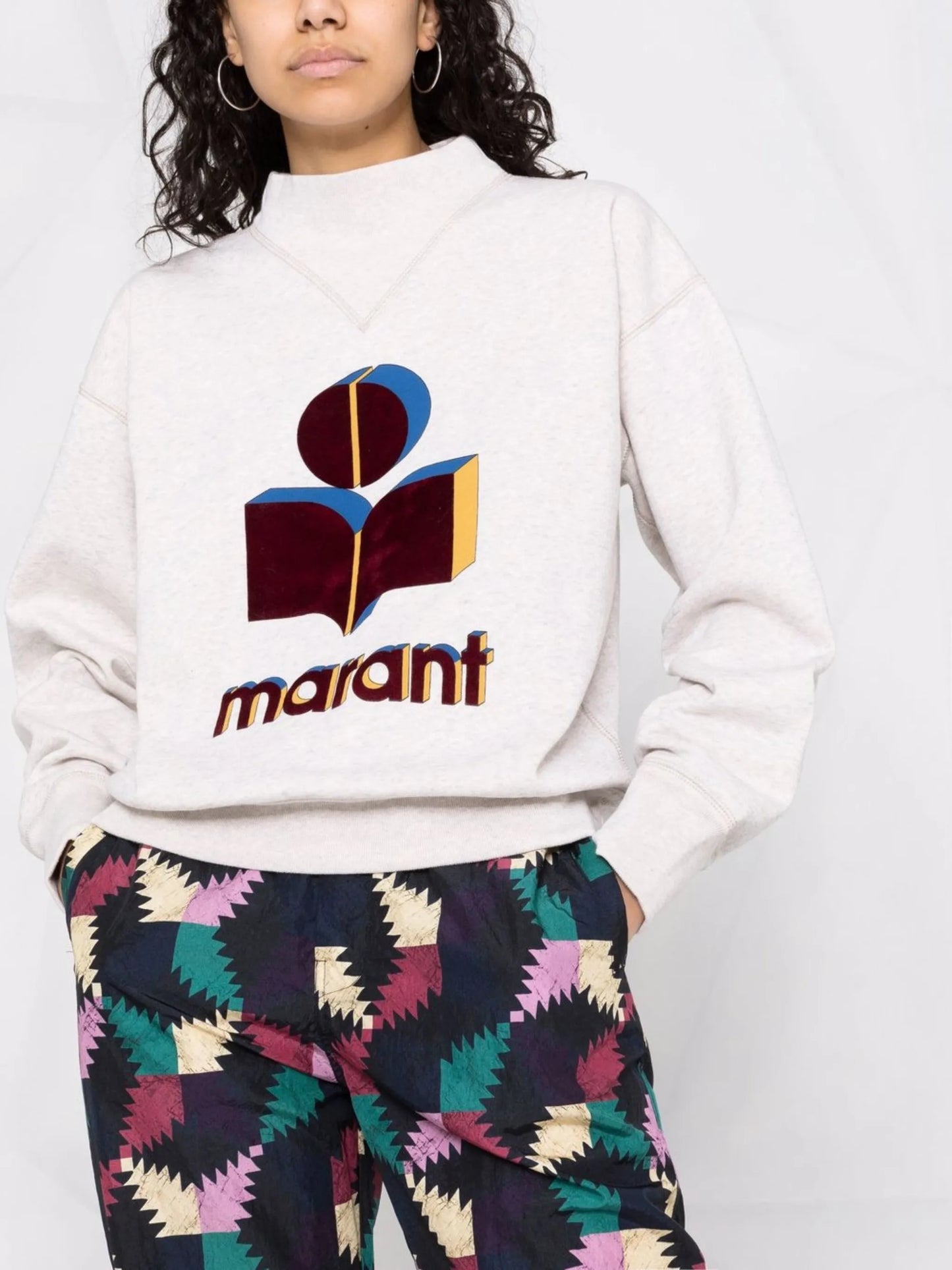 Moby high-neck flocked-logo sweatshirt