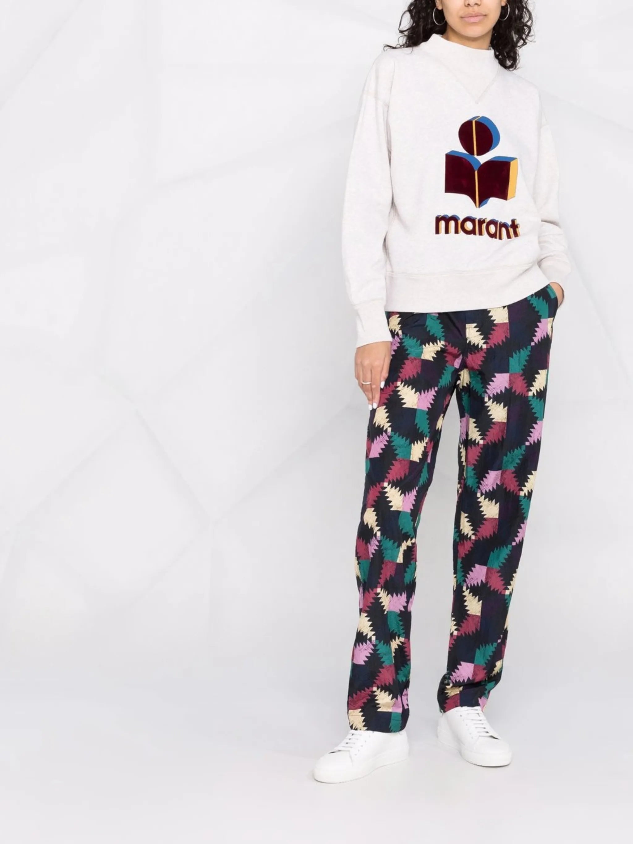 Moby high-neck flocked-logo sweatshirt