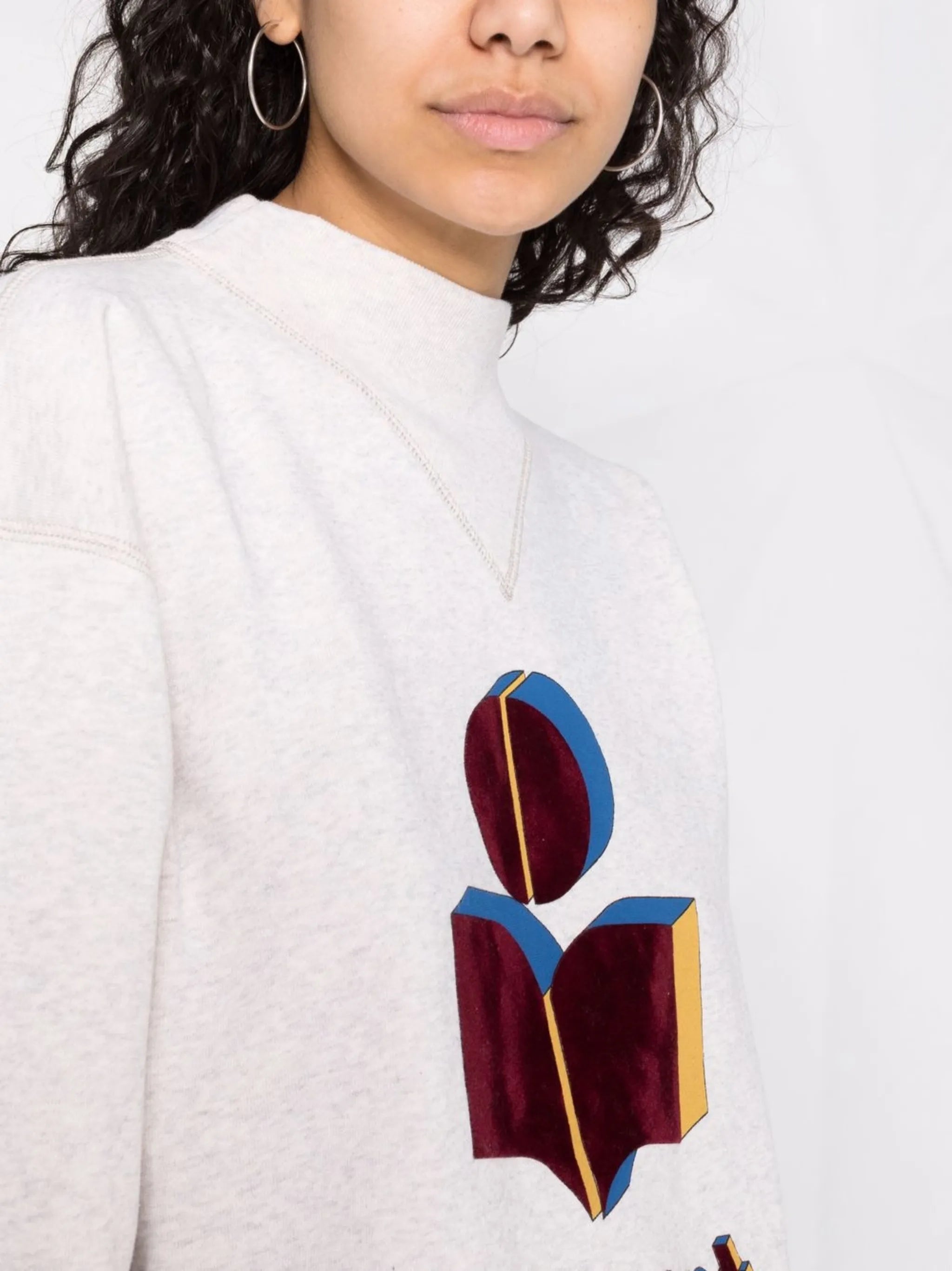 Moby high-neck flocked-logo sweatshirt