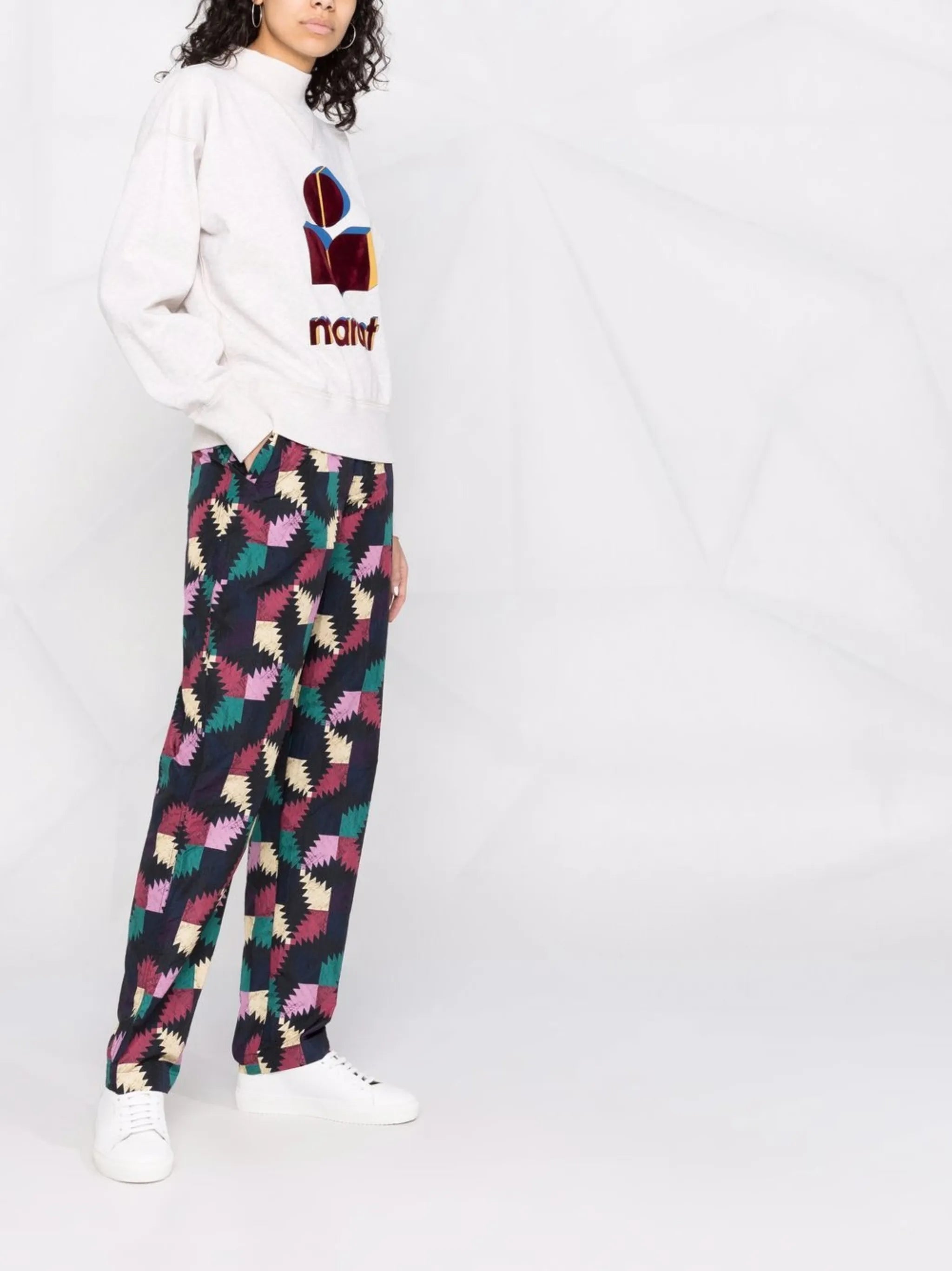 Moby high-neck flocked-logo sweatshirt