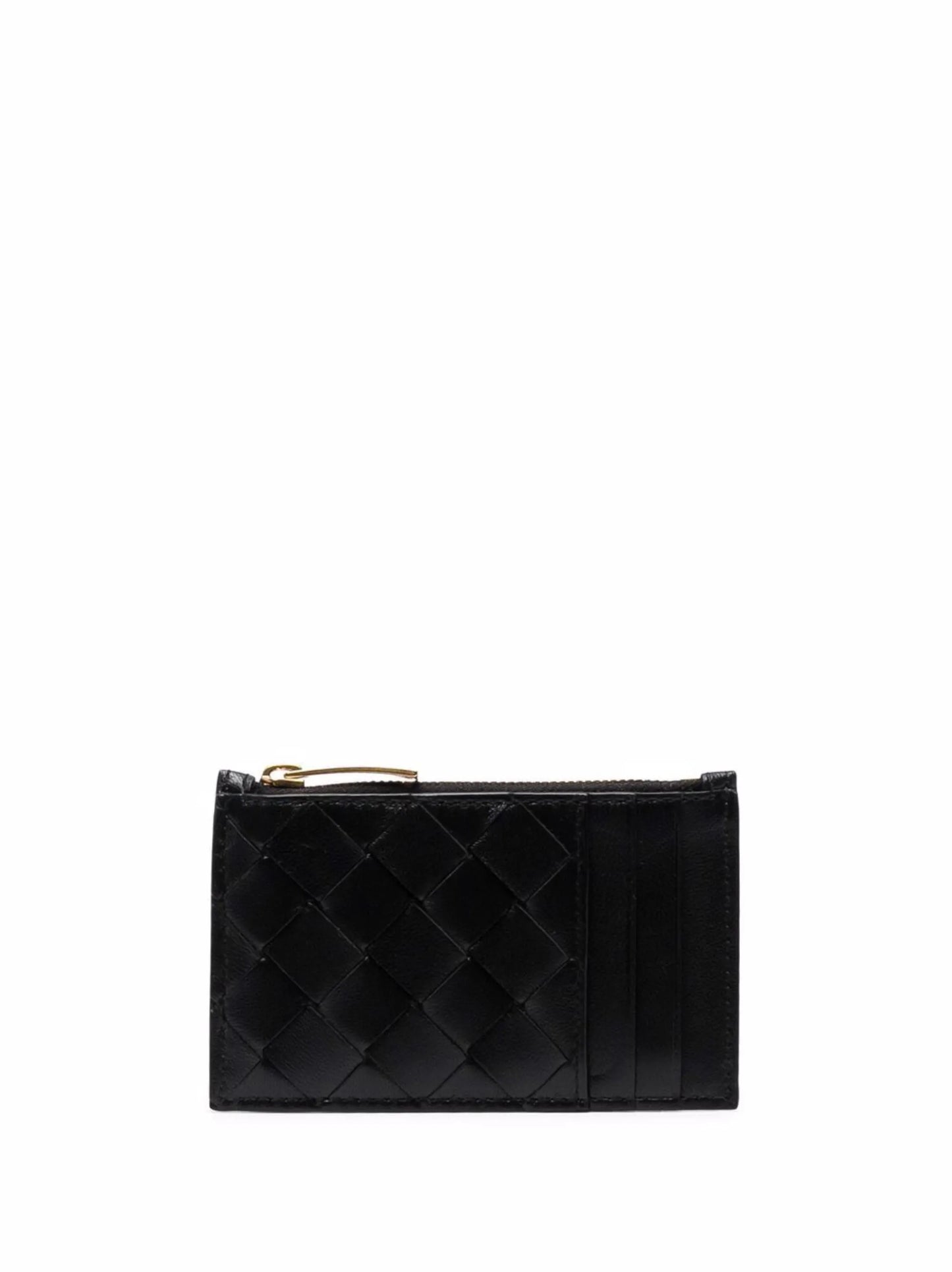 Intrecciato zip-top cardholder