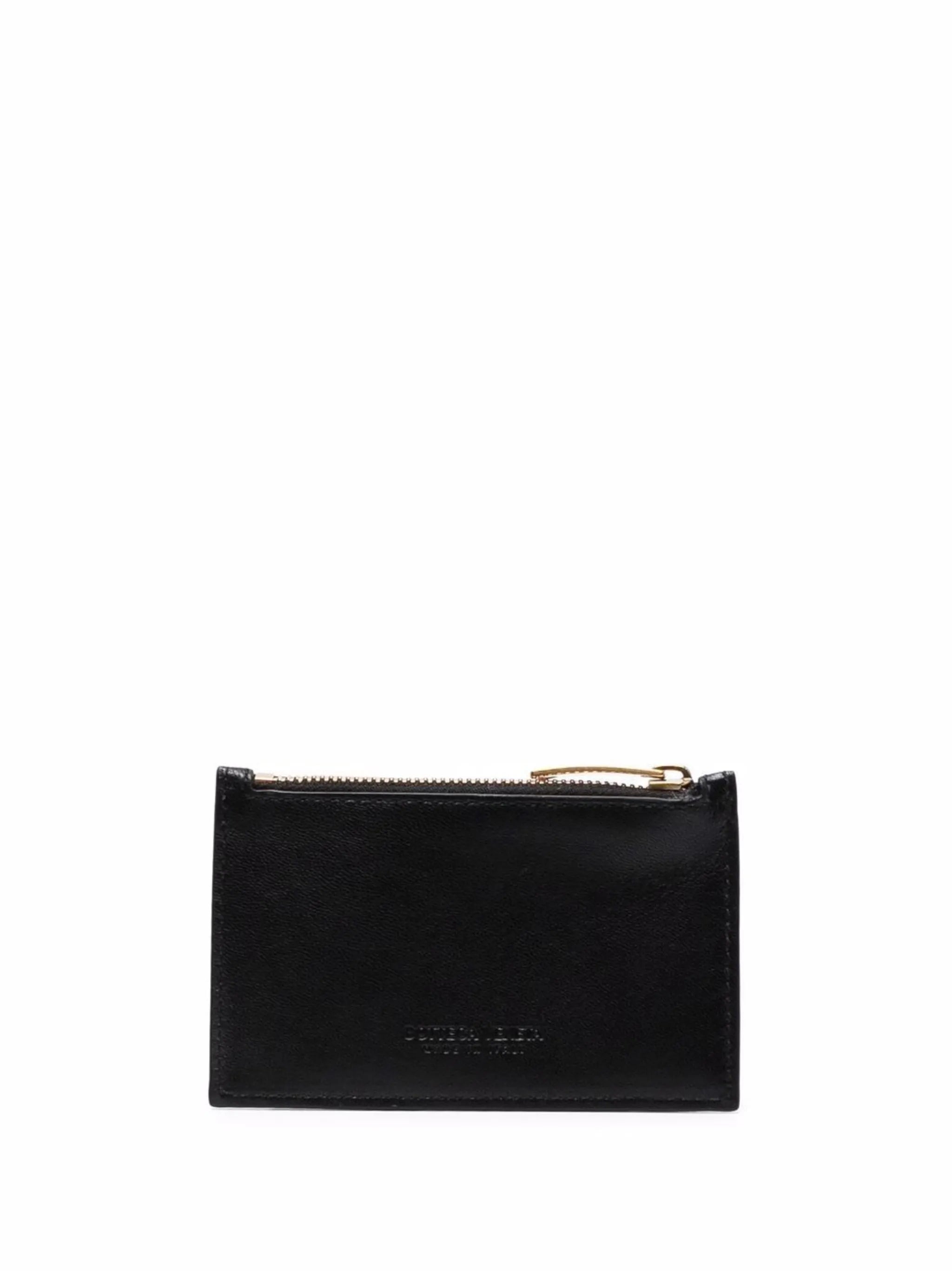 Intrecciato zip-top cardholder