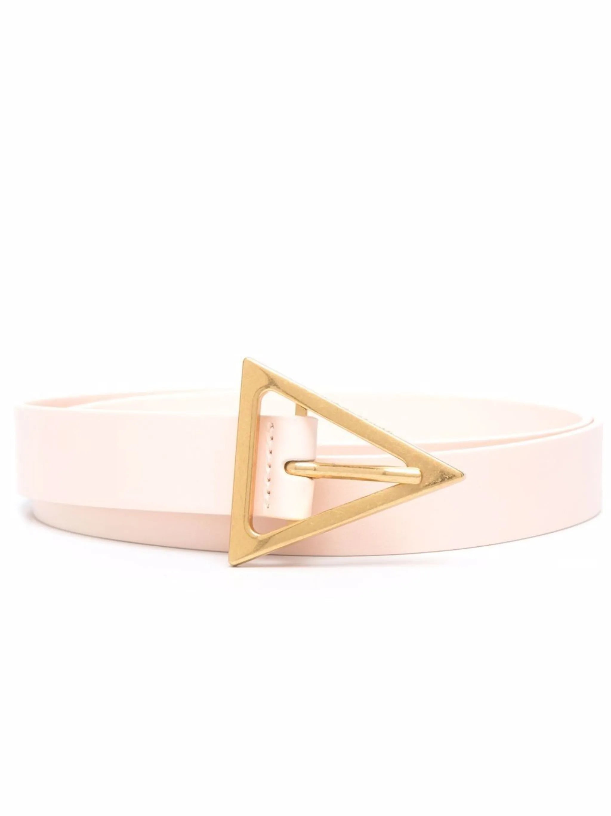 triangle-buckle leather belt