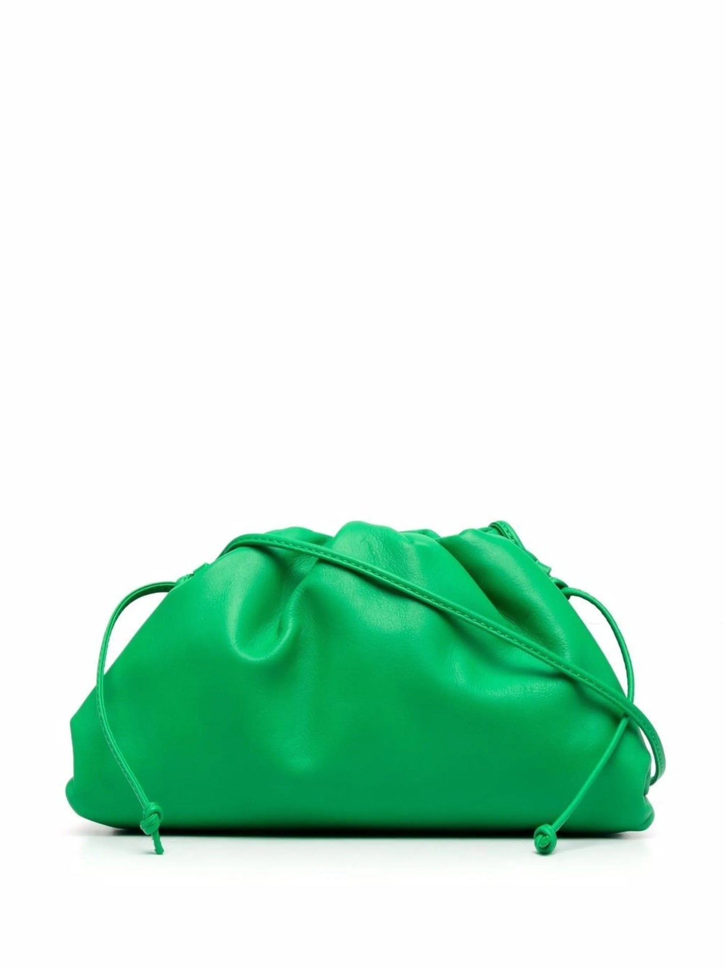 Pouch gathered-detail leather mini bag