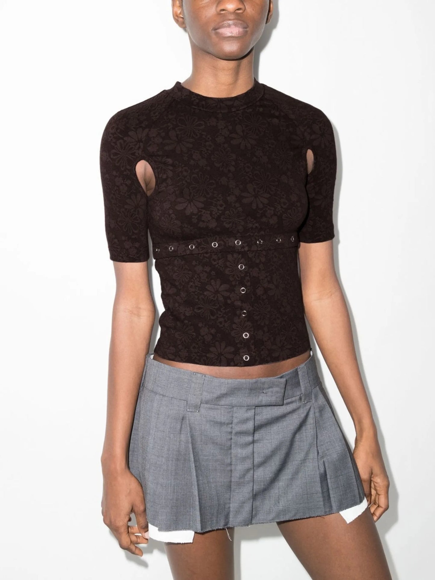 Undone floral-print T-shirt
