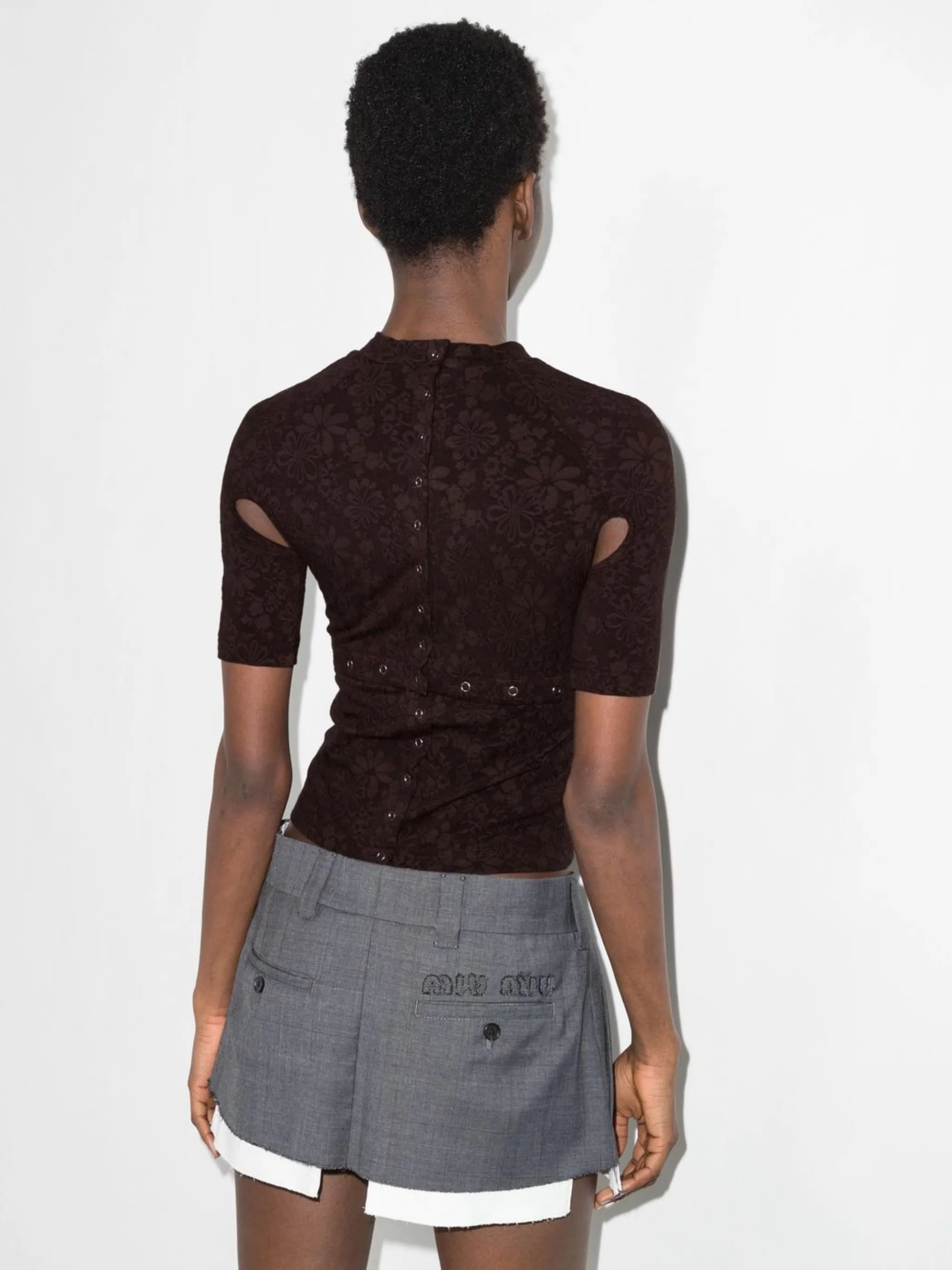 Undone floral-print T-shirt