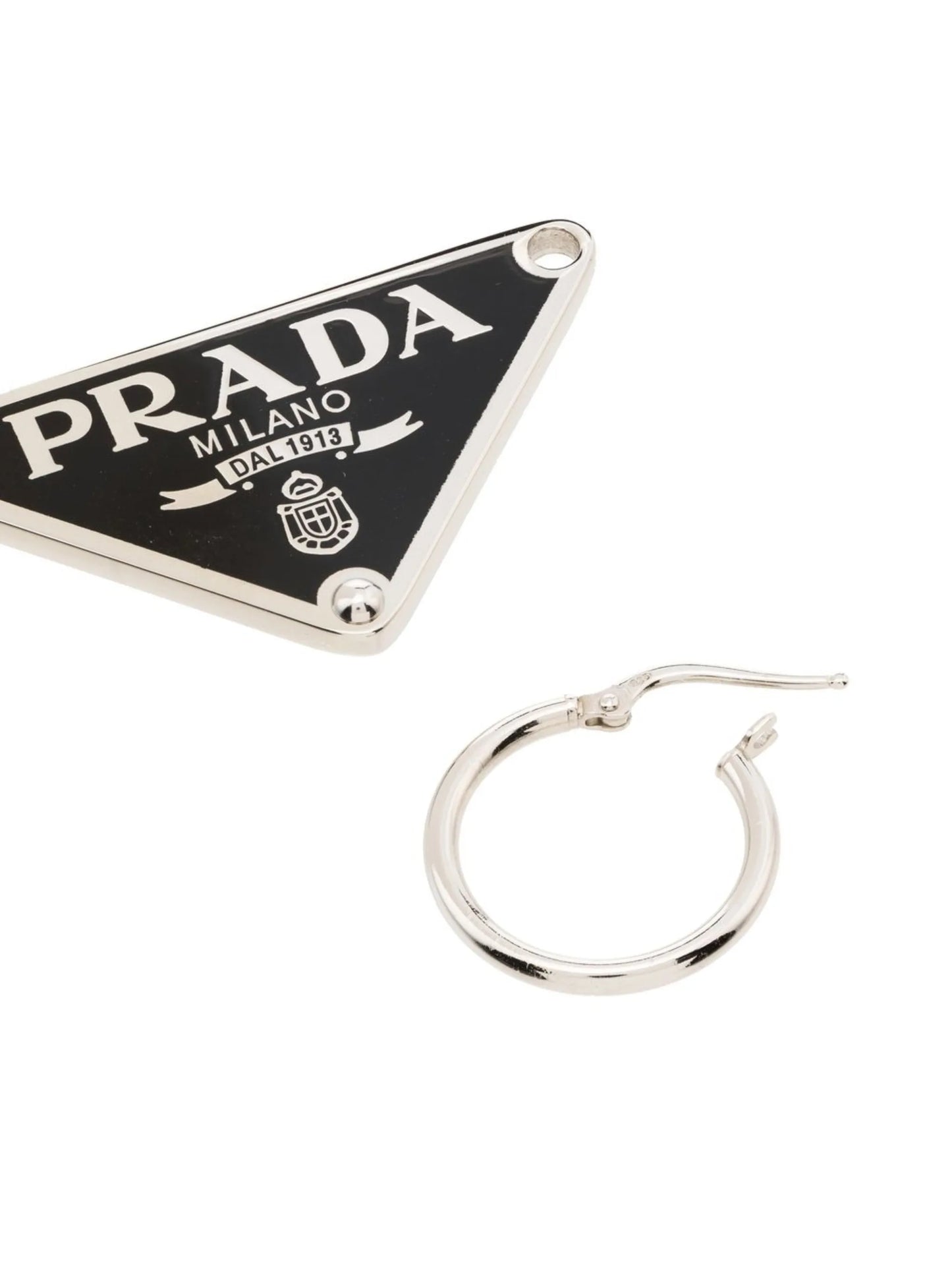 logo-plaque sterling silver earring