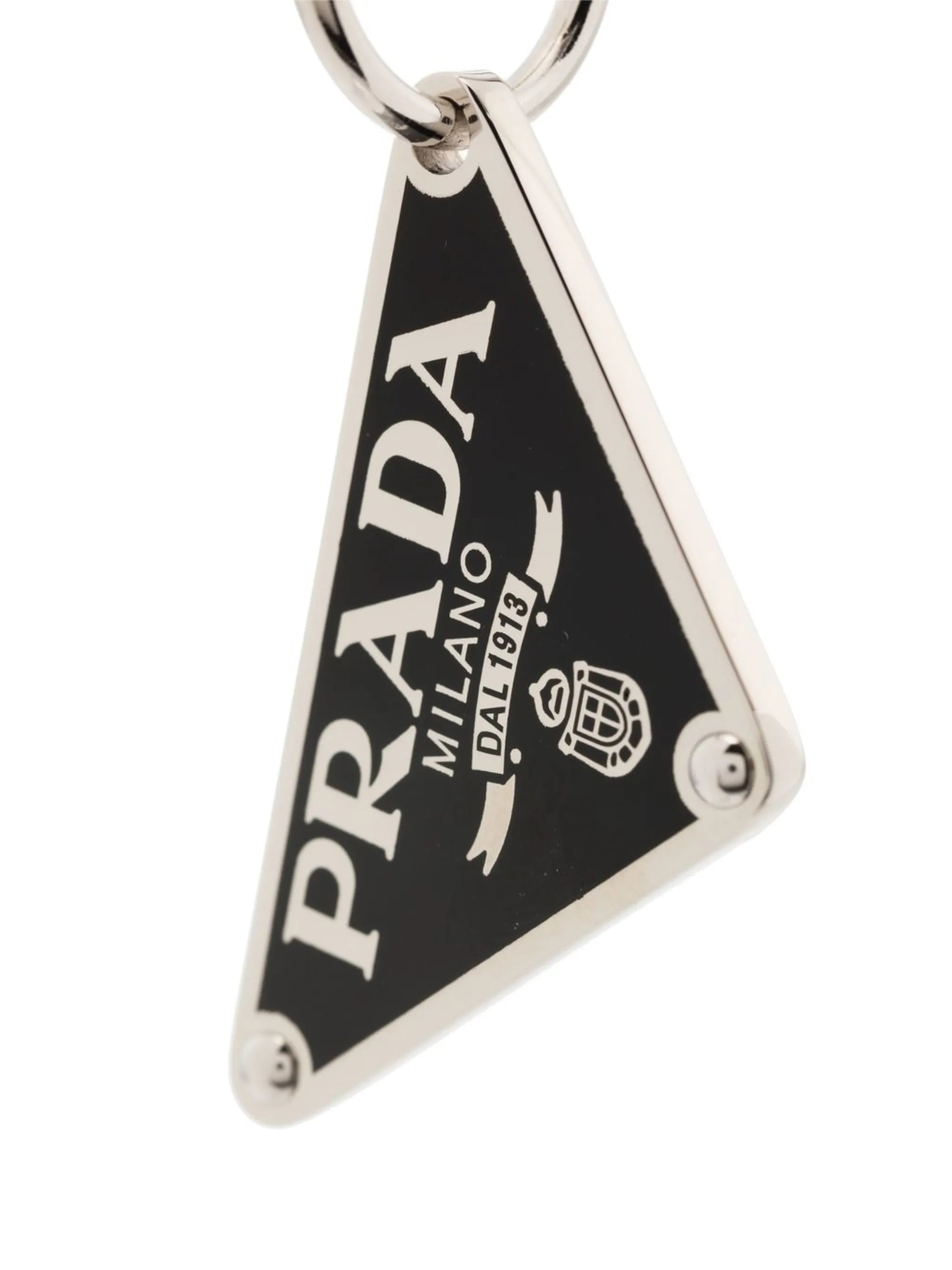 logo-plaque sterling silver earring