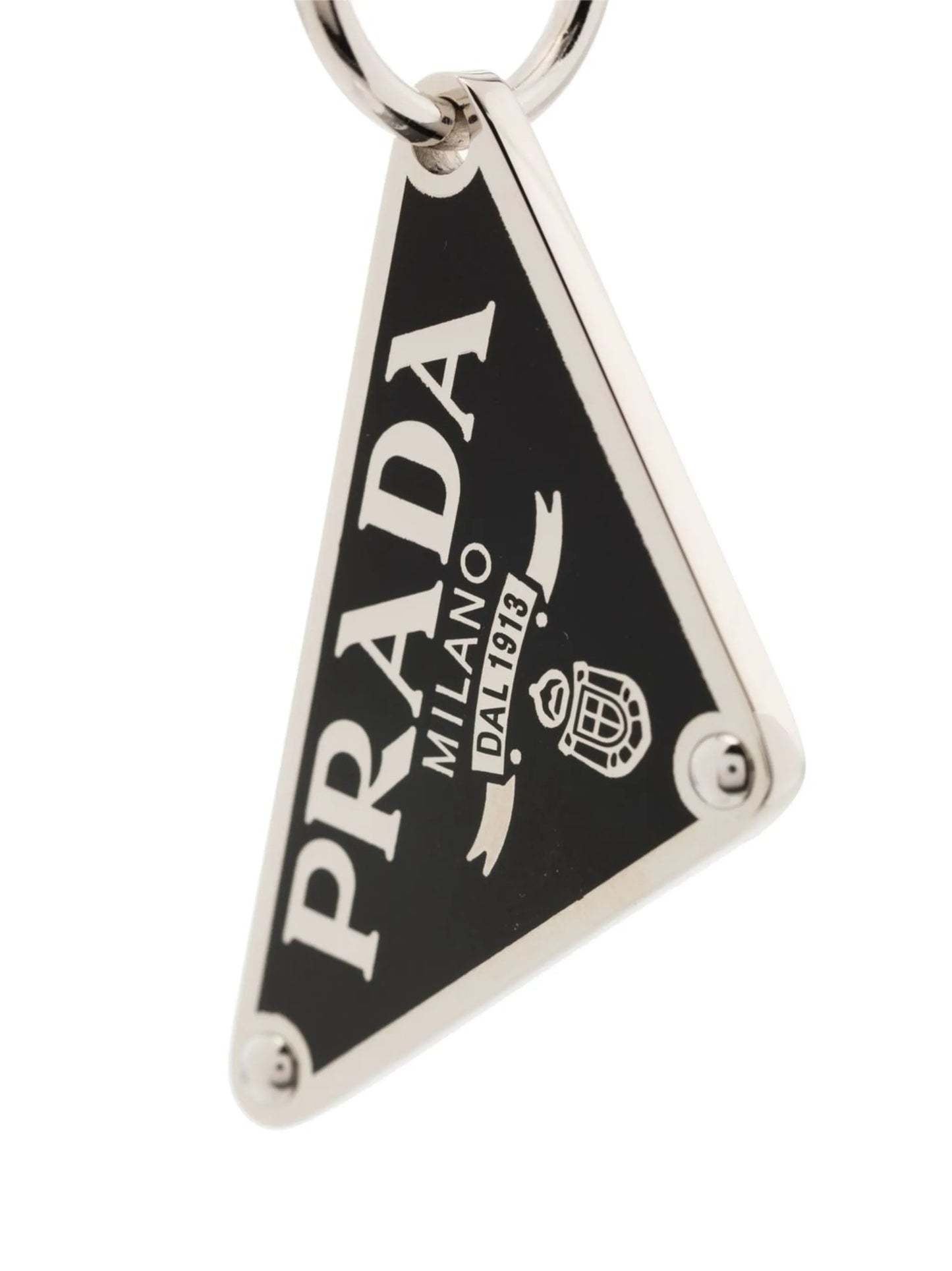 logo-plaque sterling silver earring