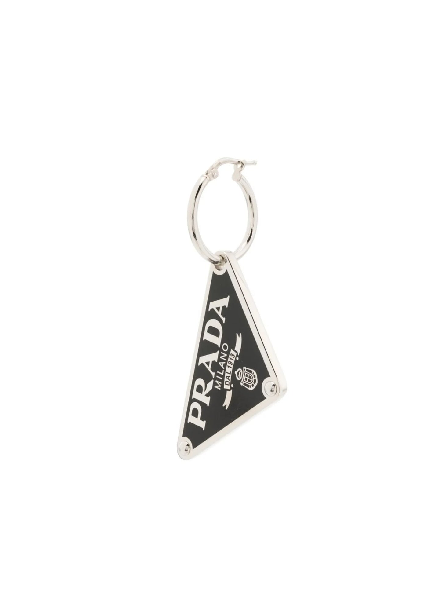 logo-plaque sterling silver earring