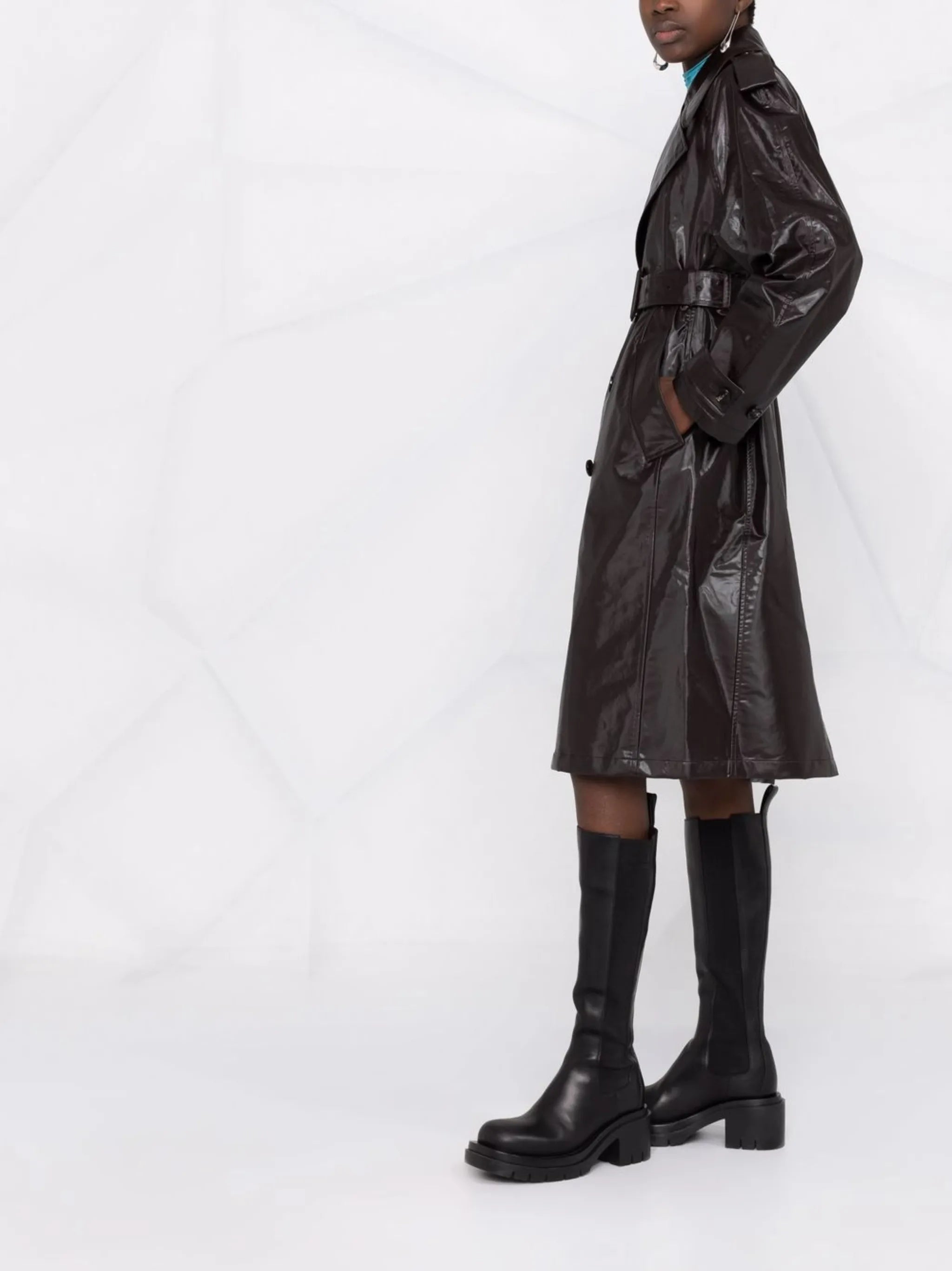 double-breasted belted coat