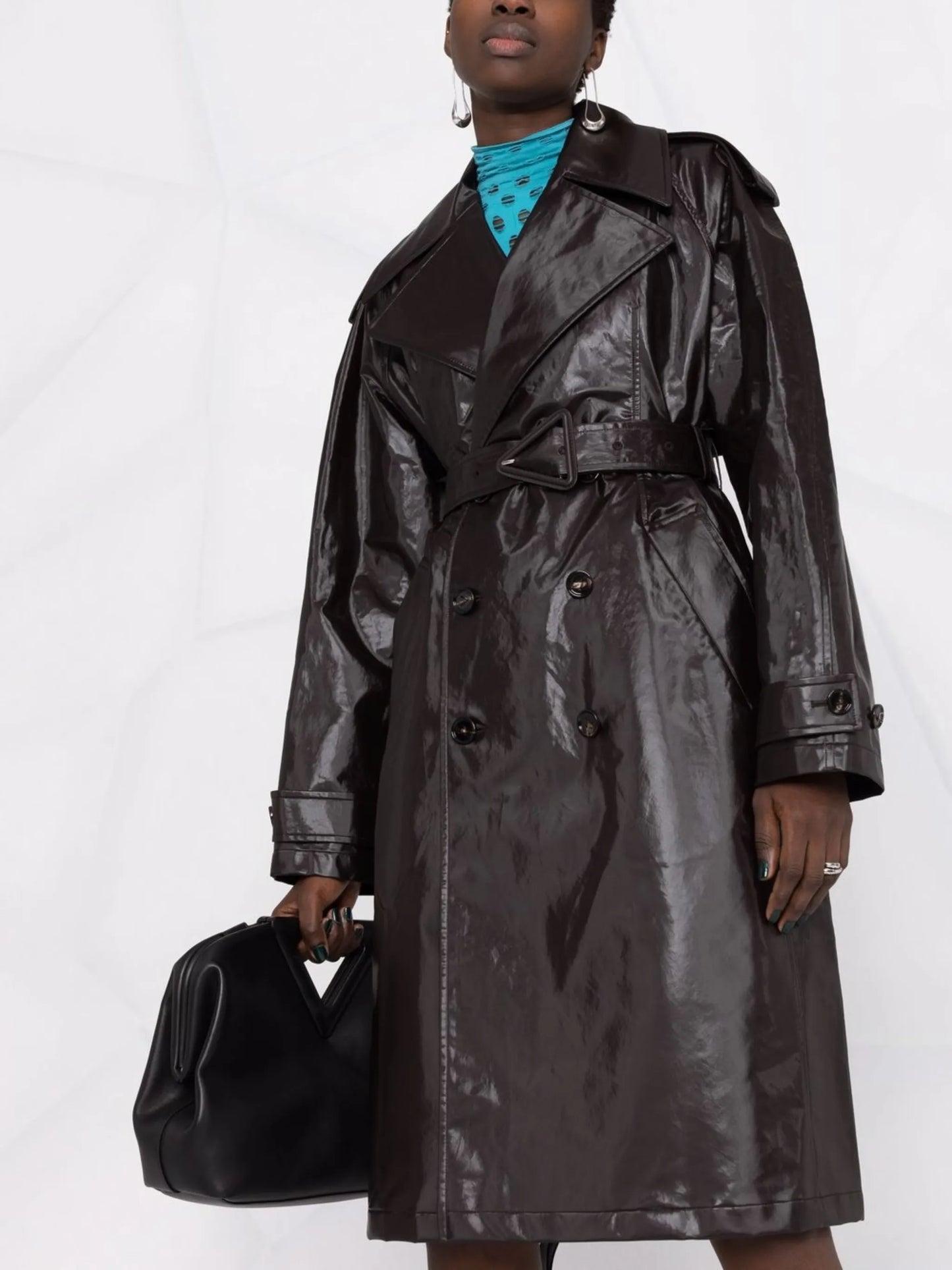 double-breasted belted coat