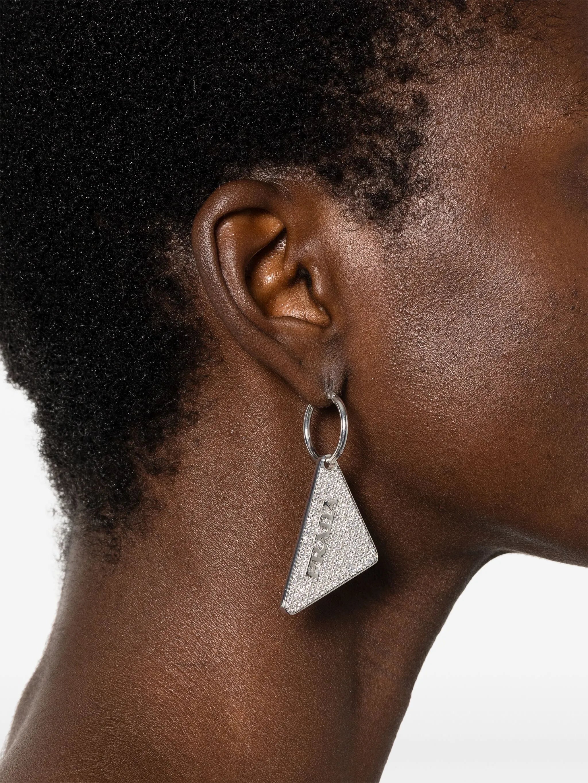 crystal logo earring