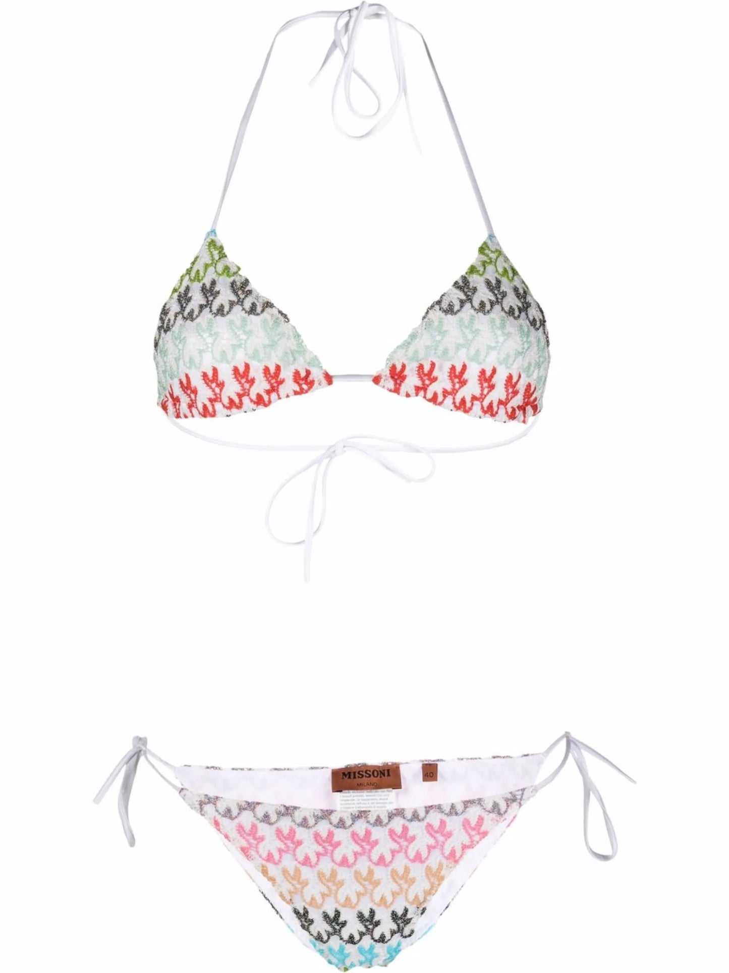 patterned side-tie bikini set