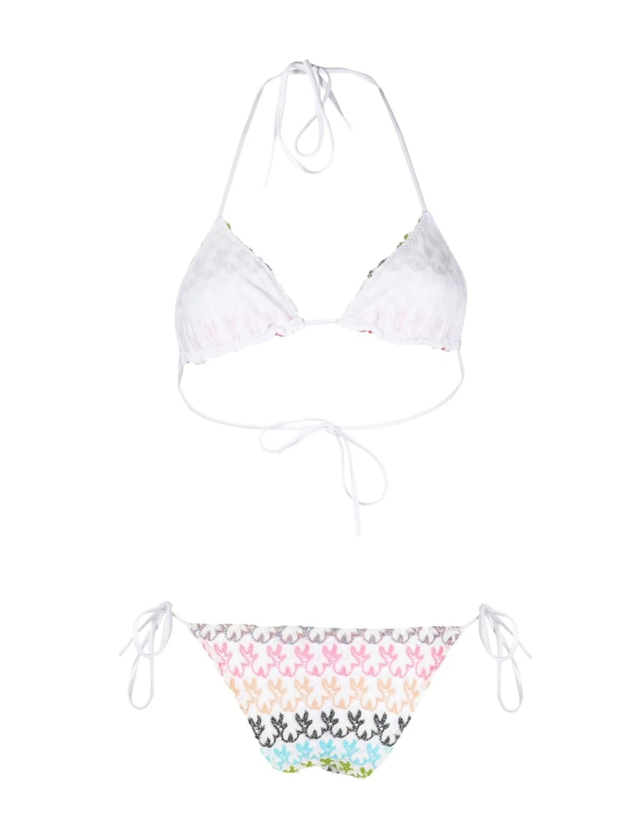 patterned side-tie bikini set