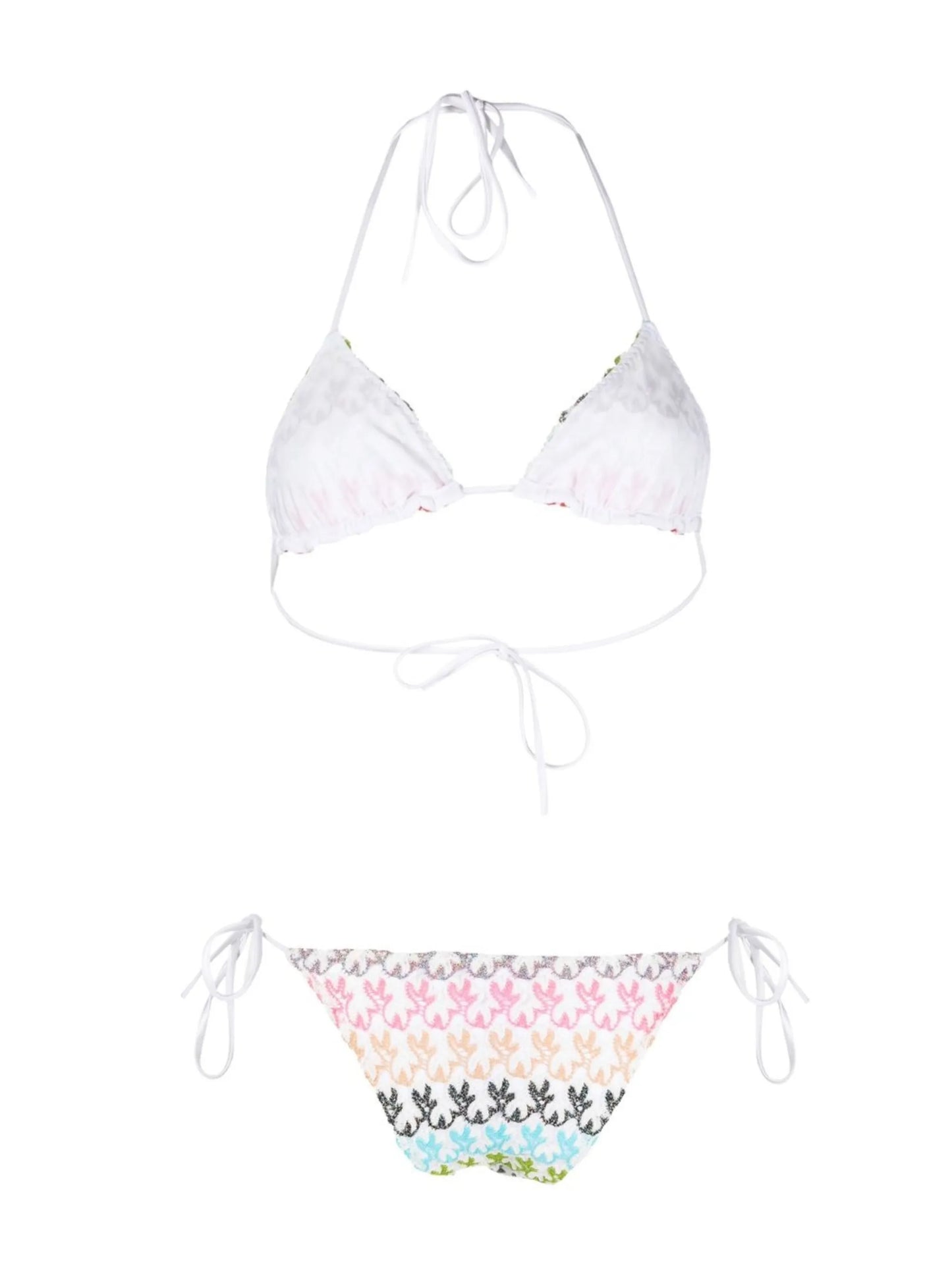 patterned side-tie bikini set