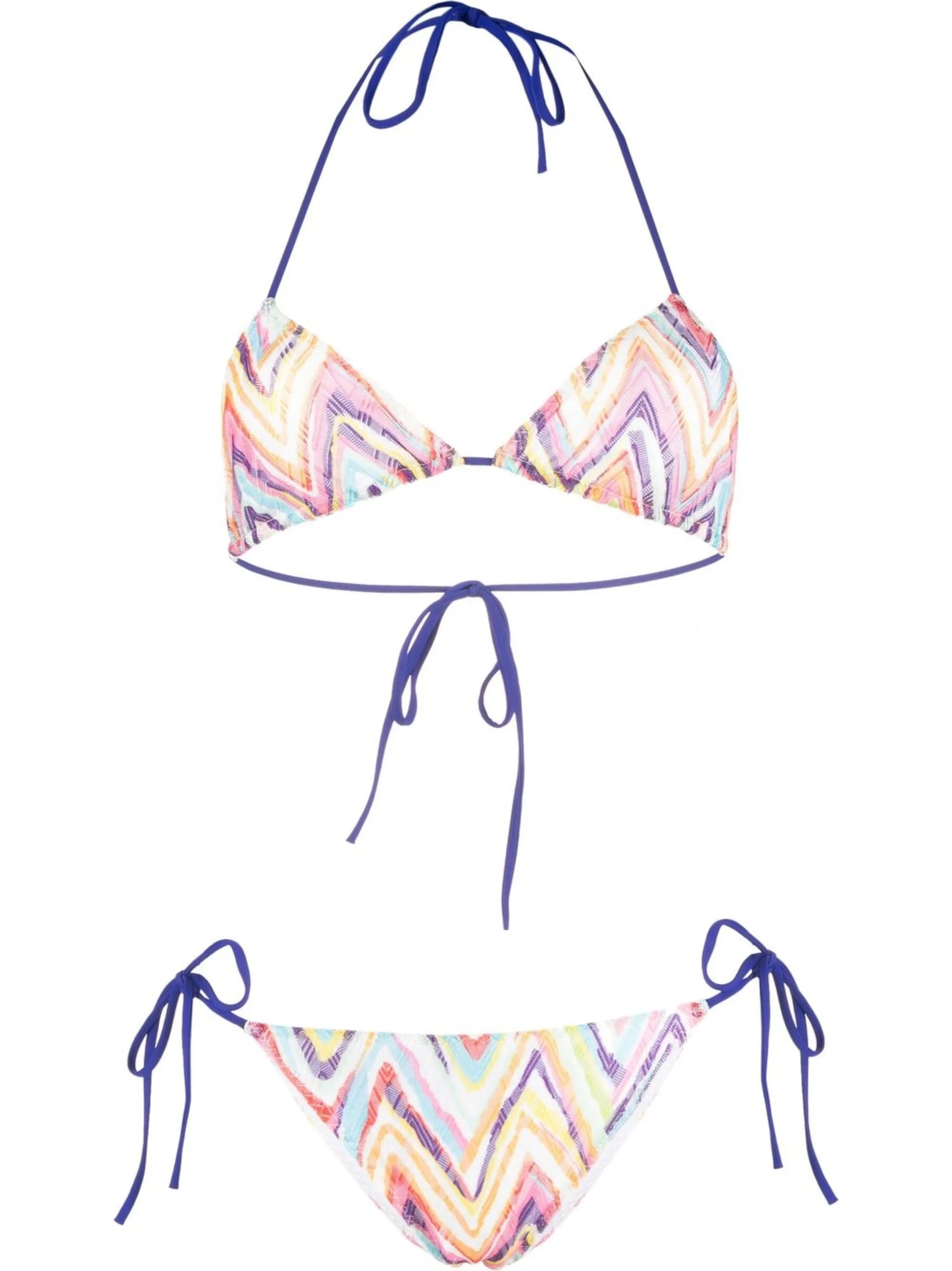zigzag-knit bikini