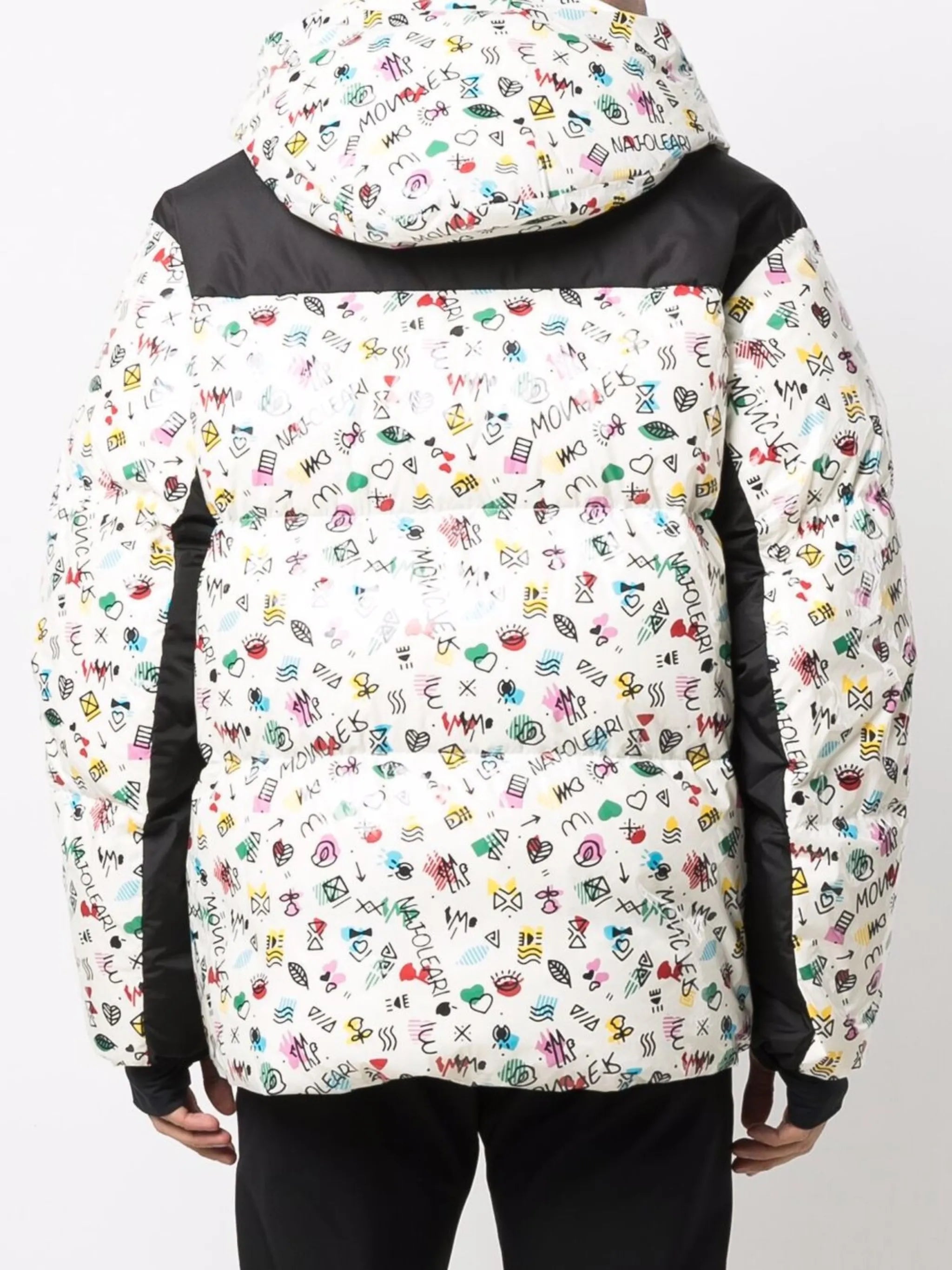 logo-print feather-down padded jacket