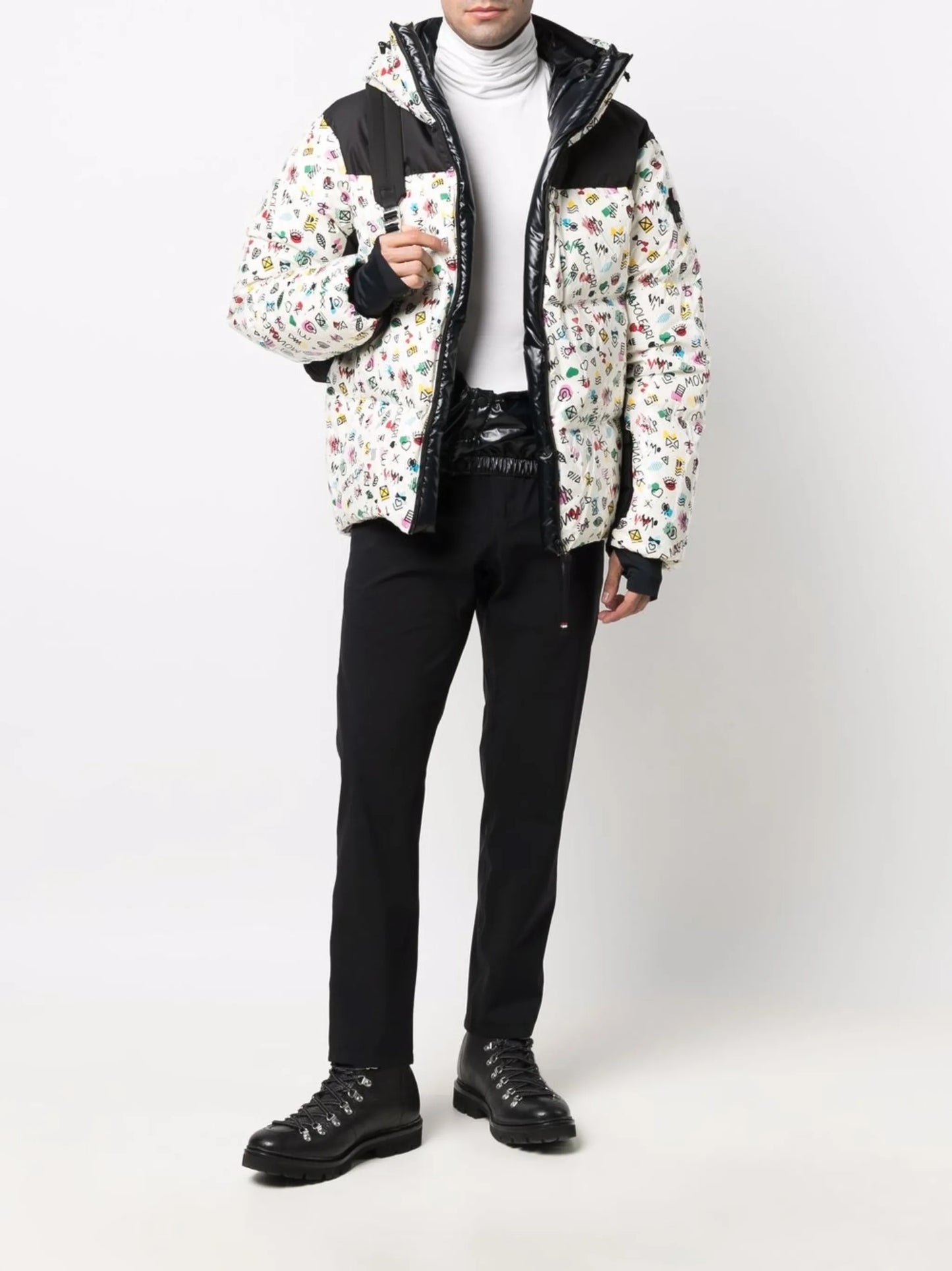 logo-print feather-down padded jacket