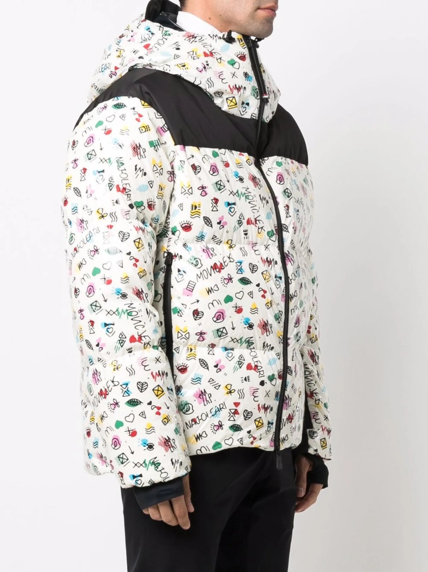 logo-print feather-down padded jacket