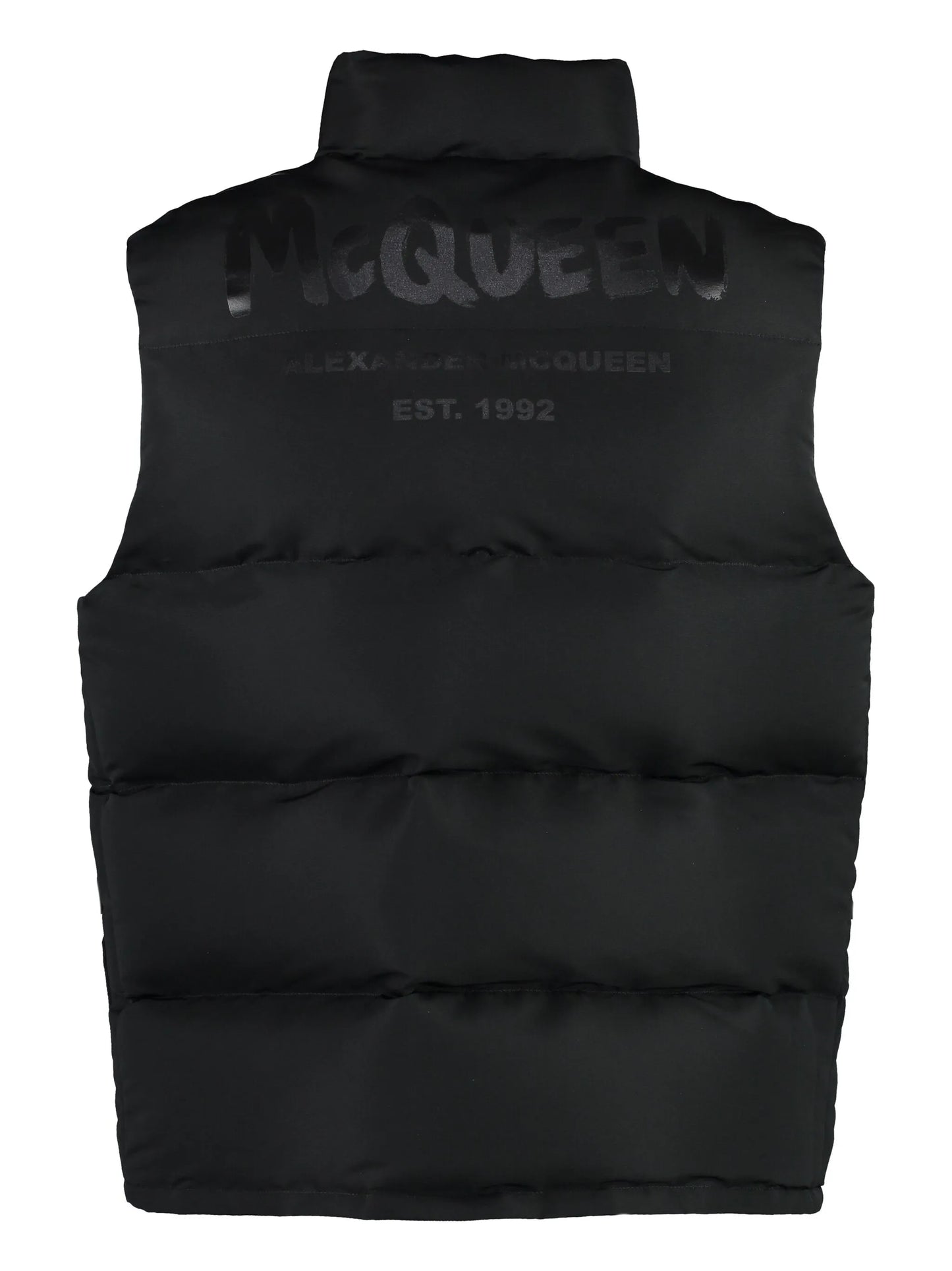 graffiti-print padded gilet