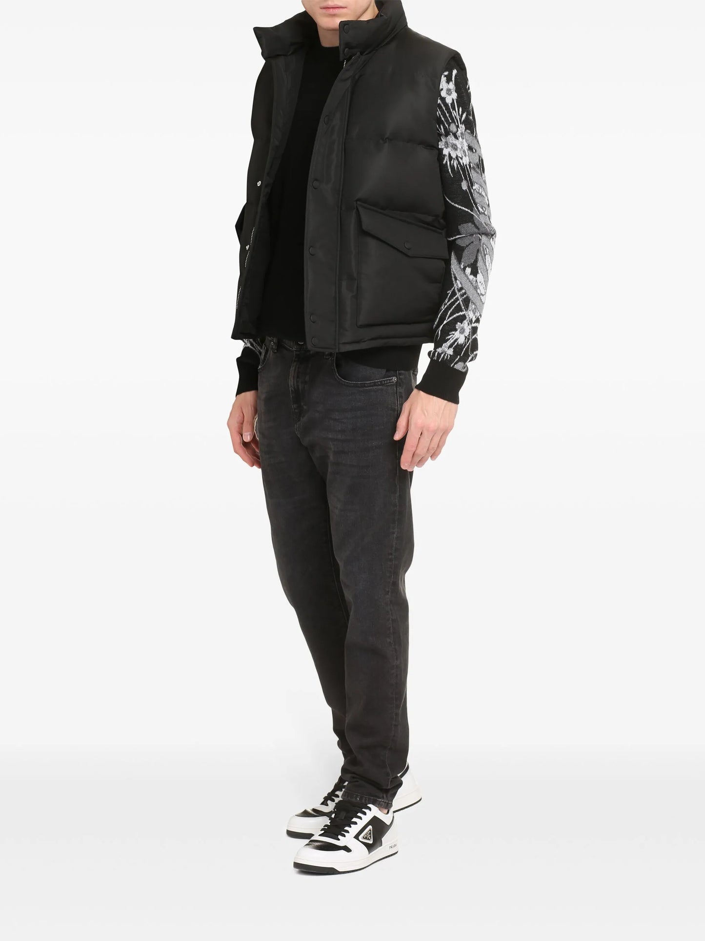 graffiti-print padded gilet