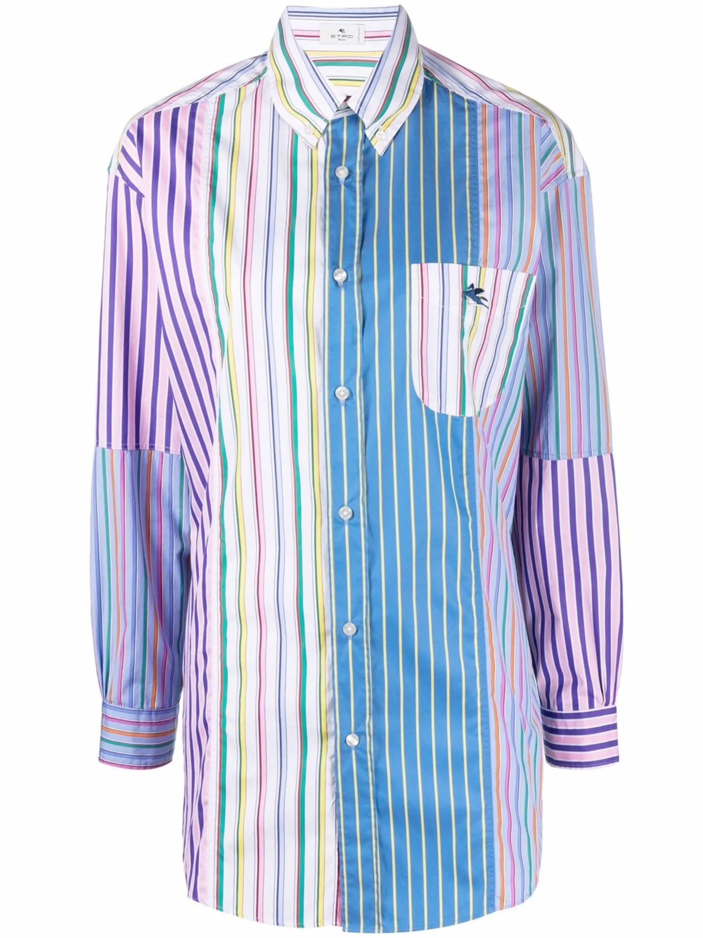 embroidered-Pegaso striped shirt