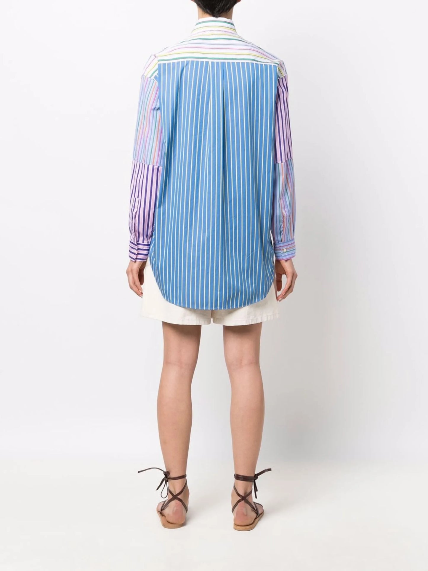 embroidered-Pegaso striped shirt