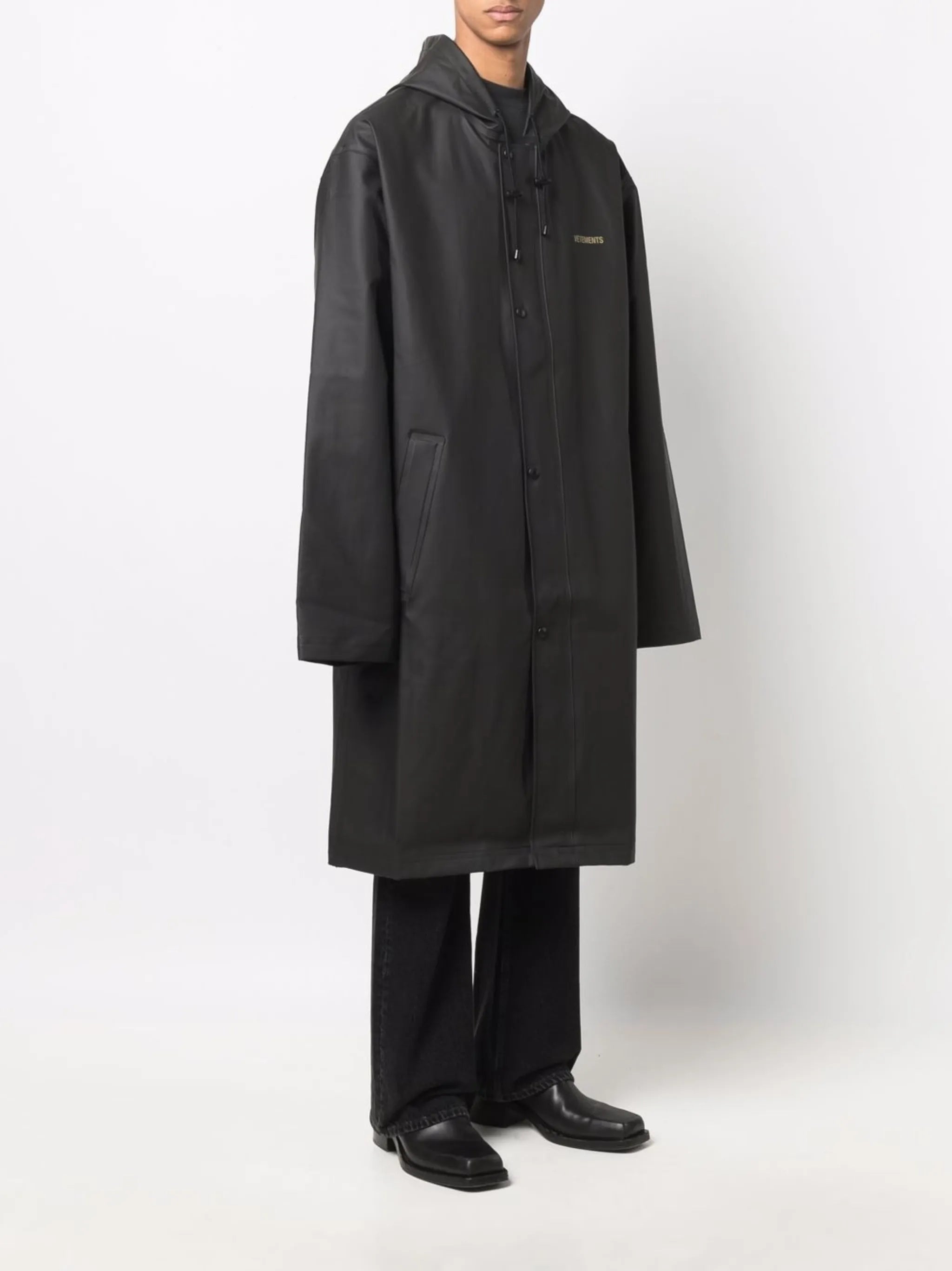 logo-print raincoat