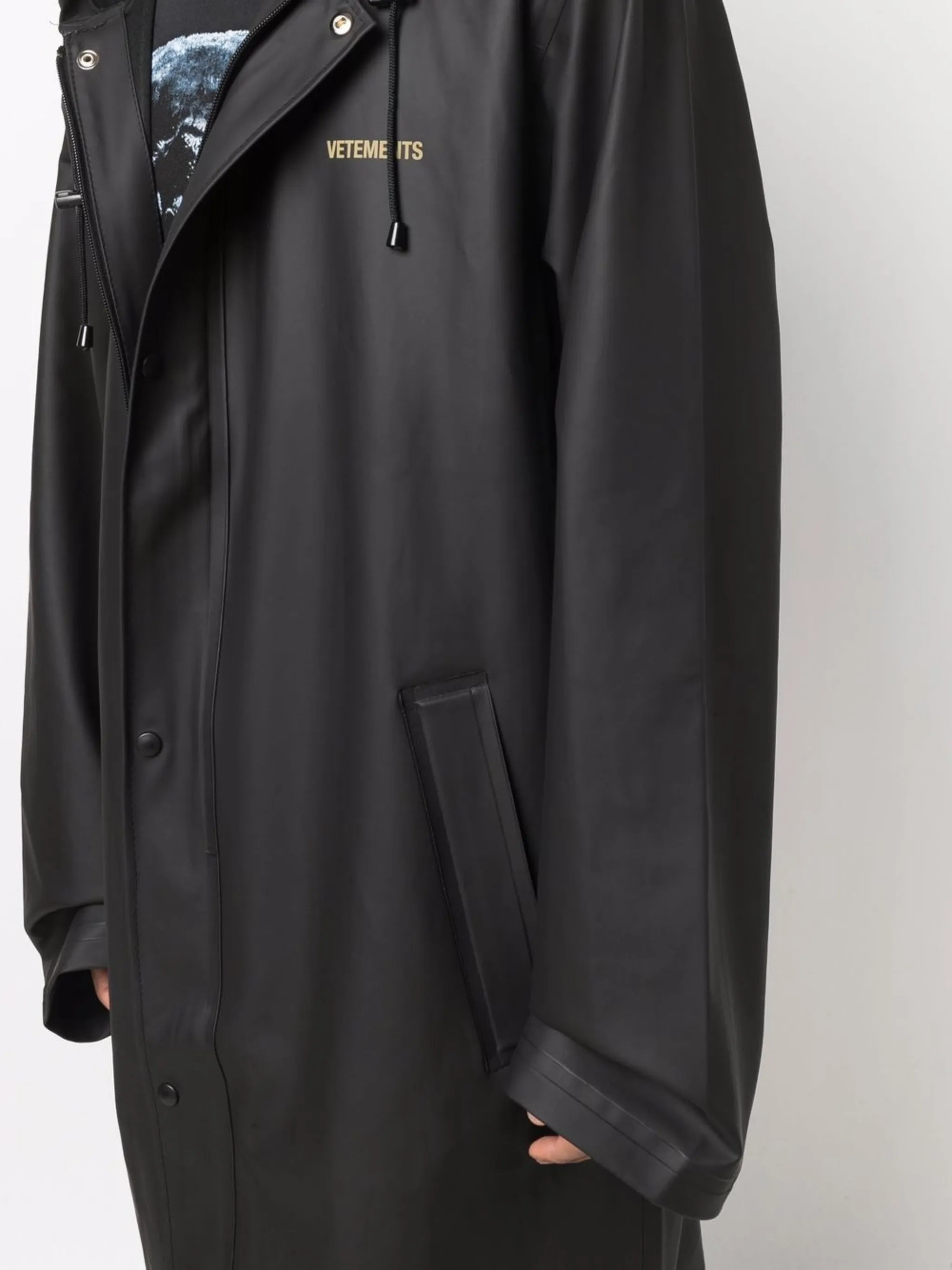 logo-print raincoat