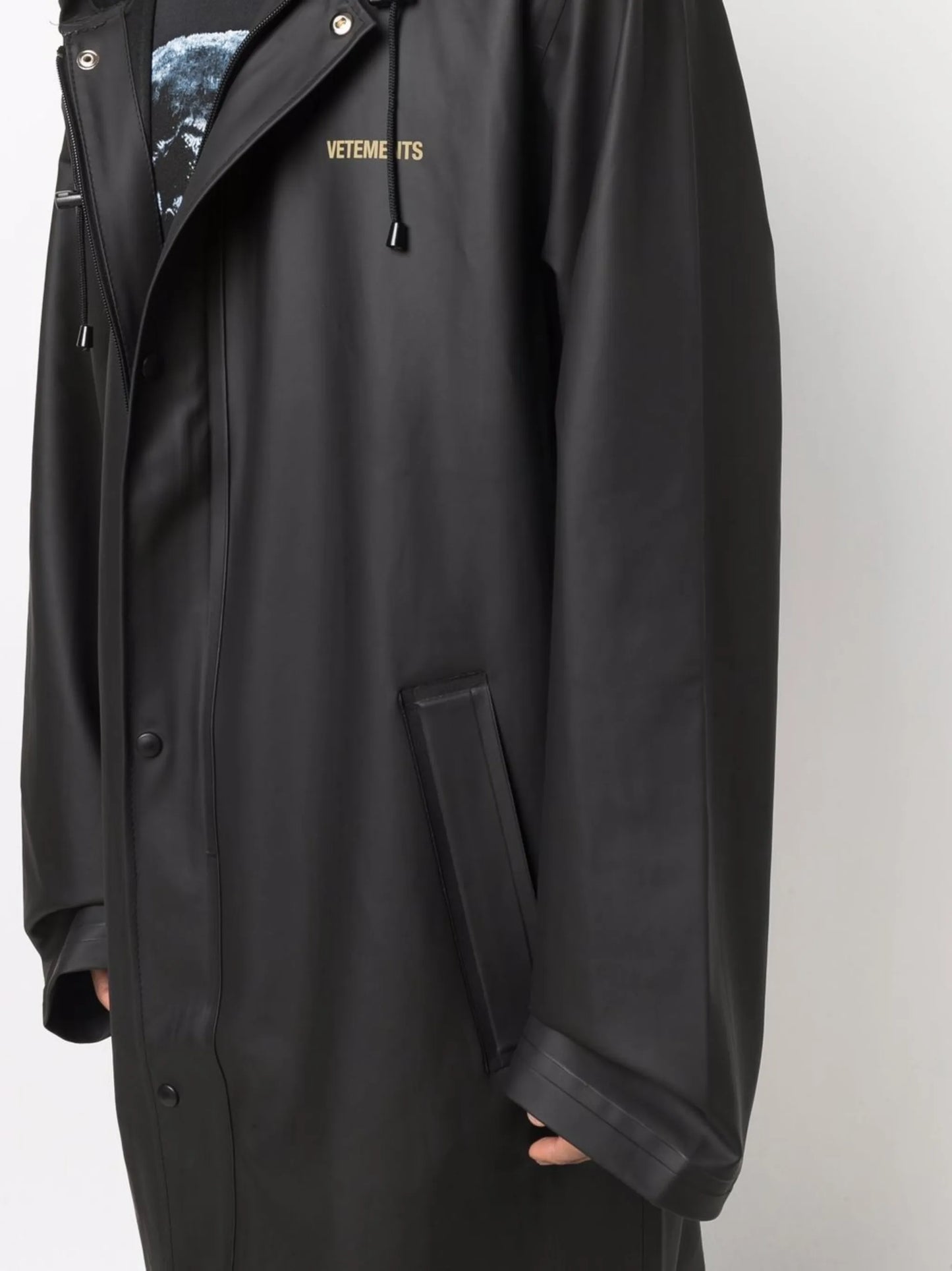 logo-print raincoat