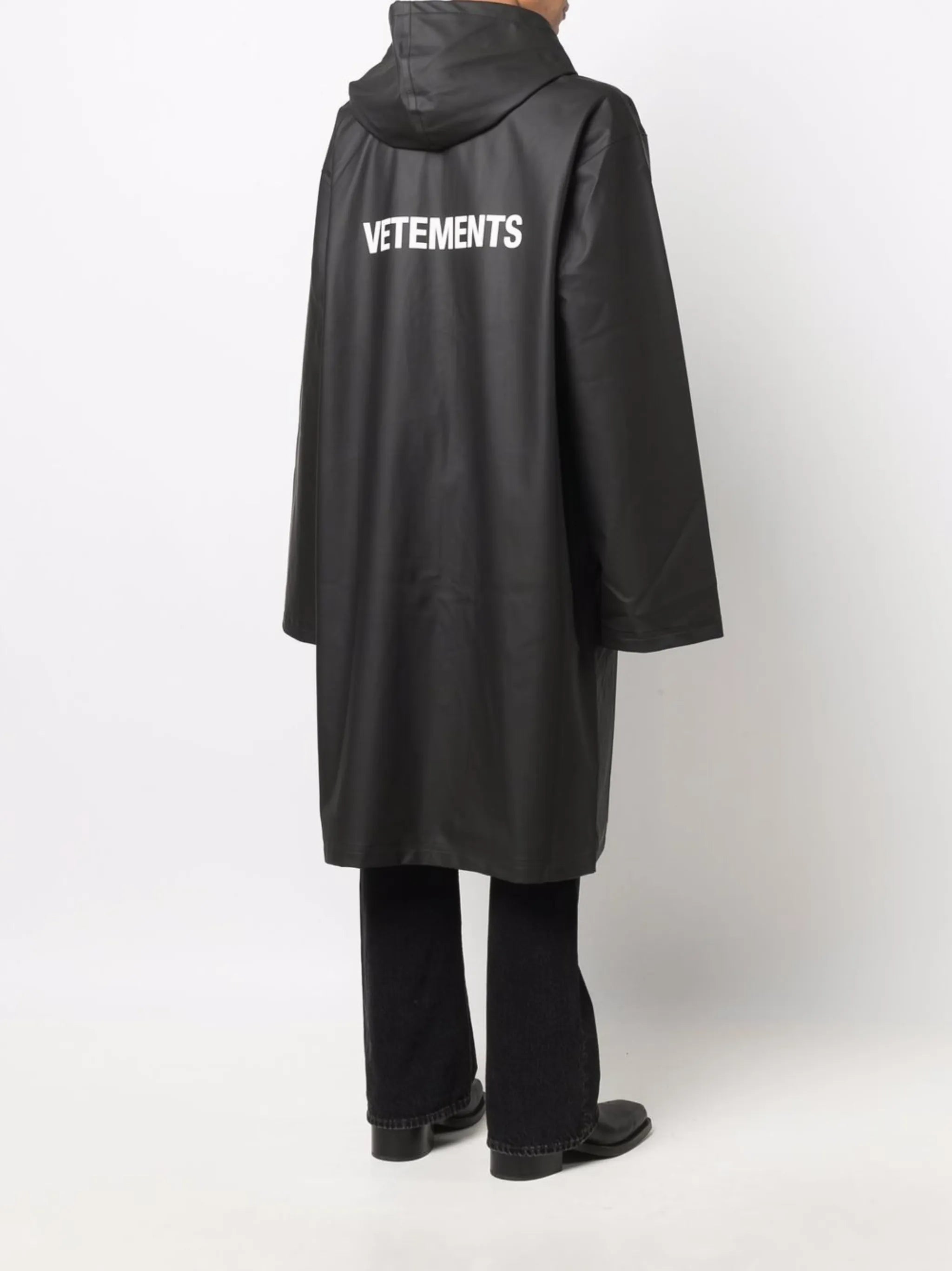 logo-print raincoat