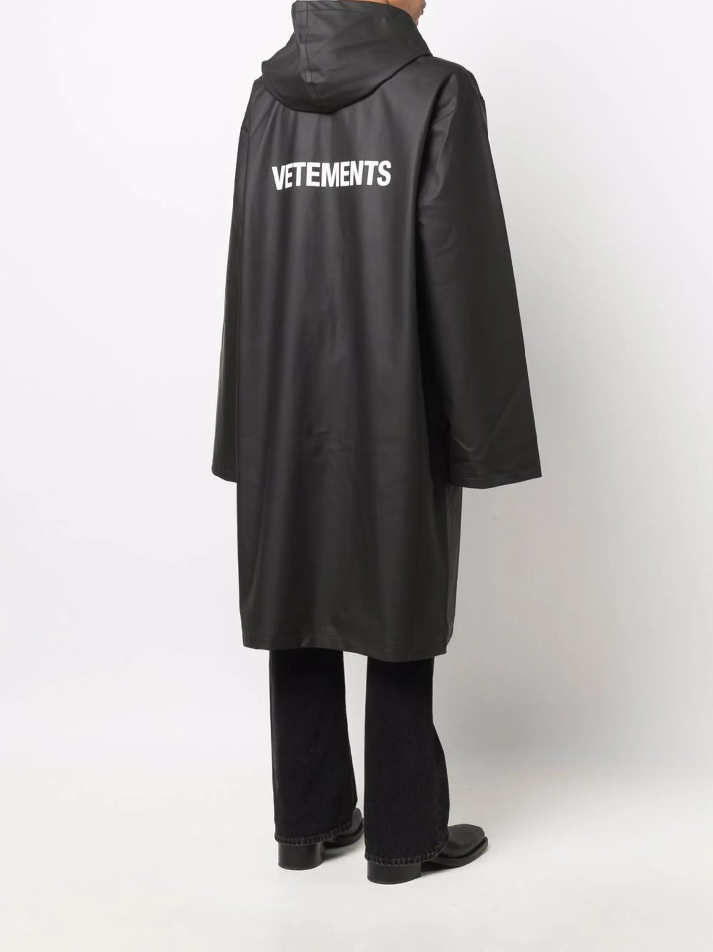 logo-print raincoat