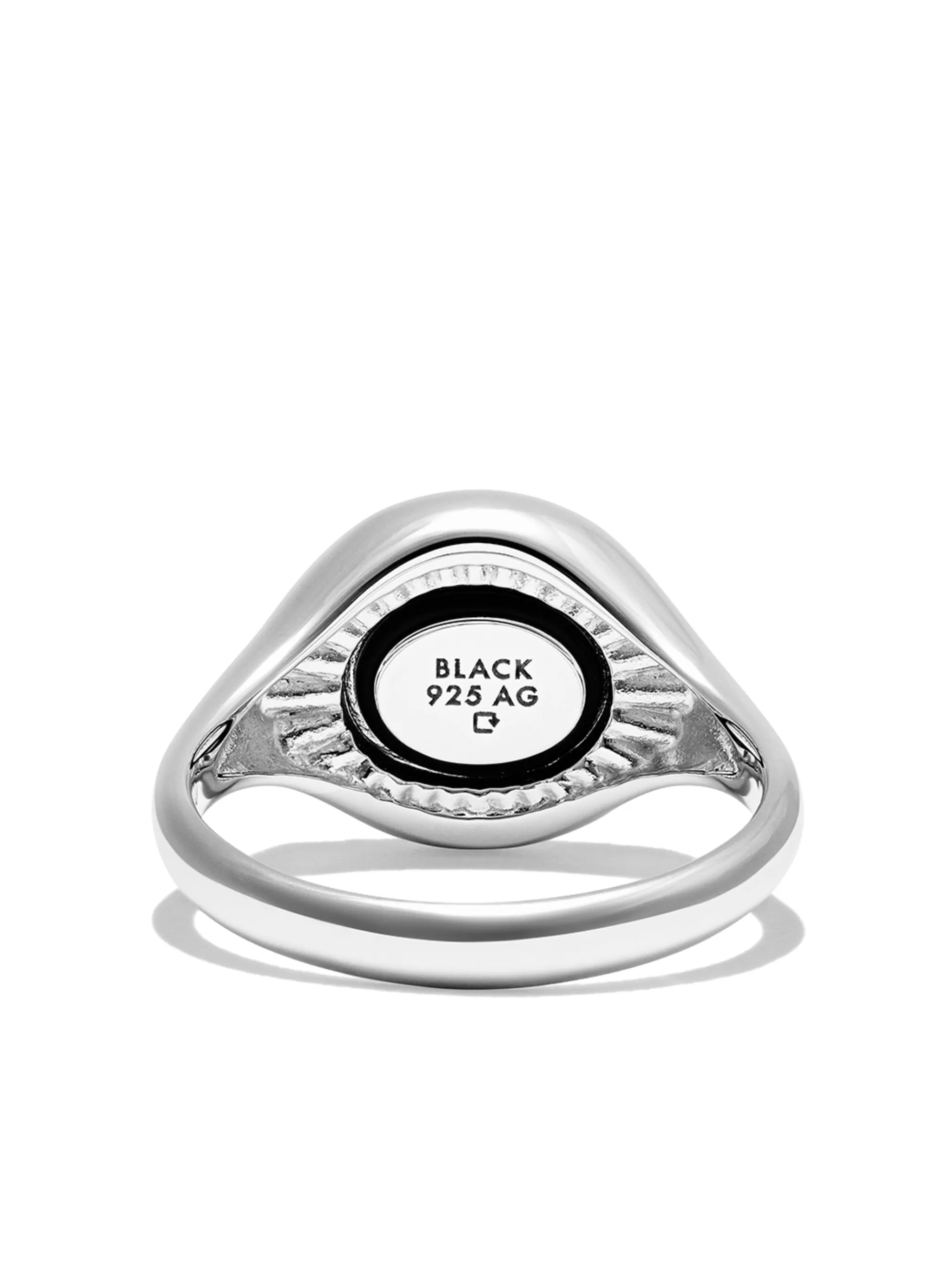 smiley face-detail signet ring