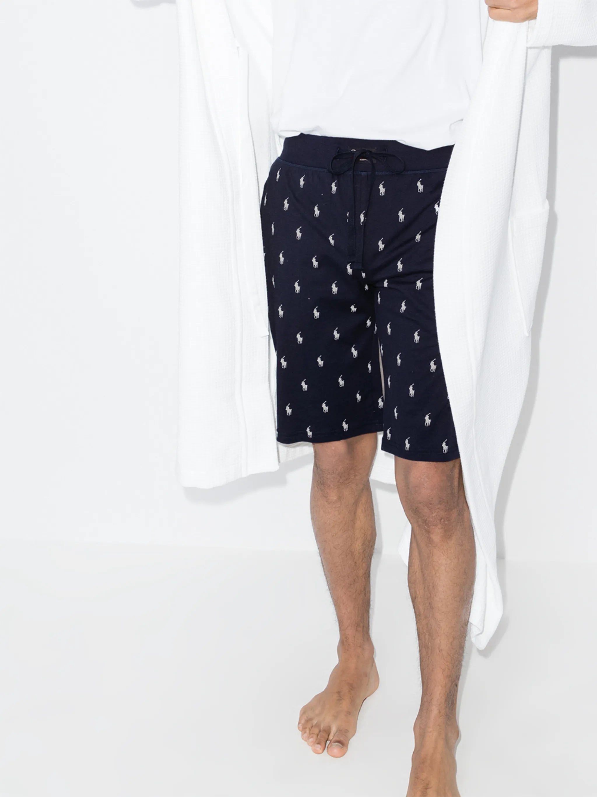 logo print pajama shorts