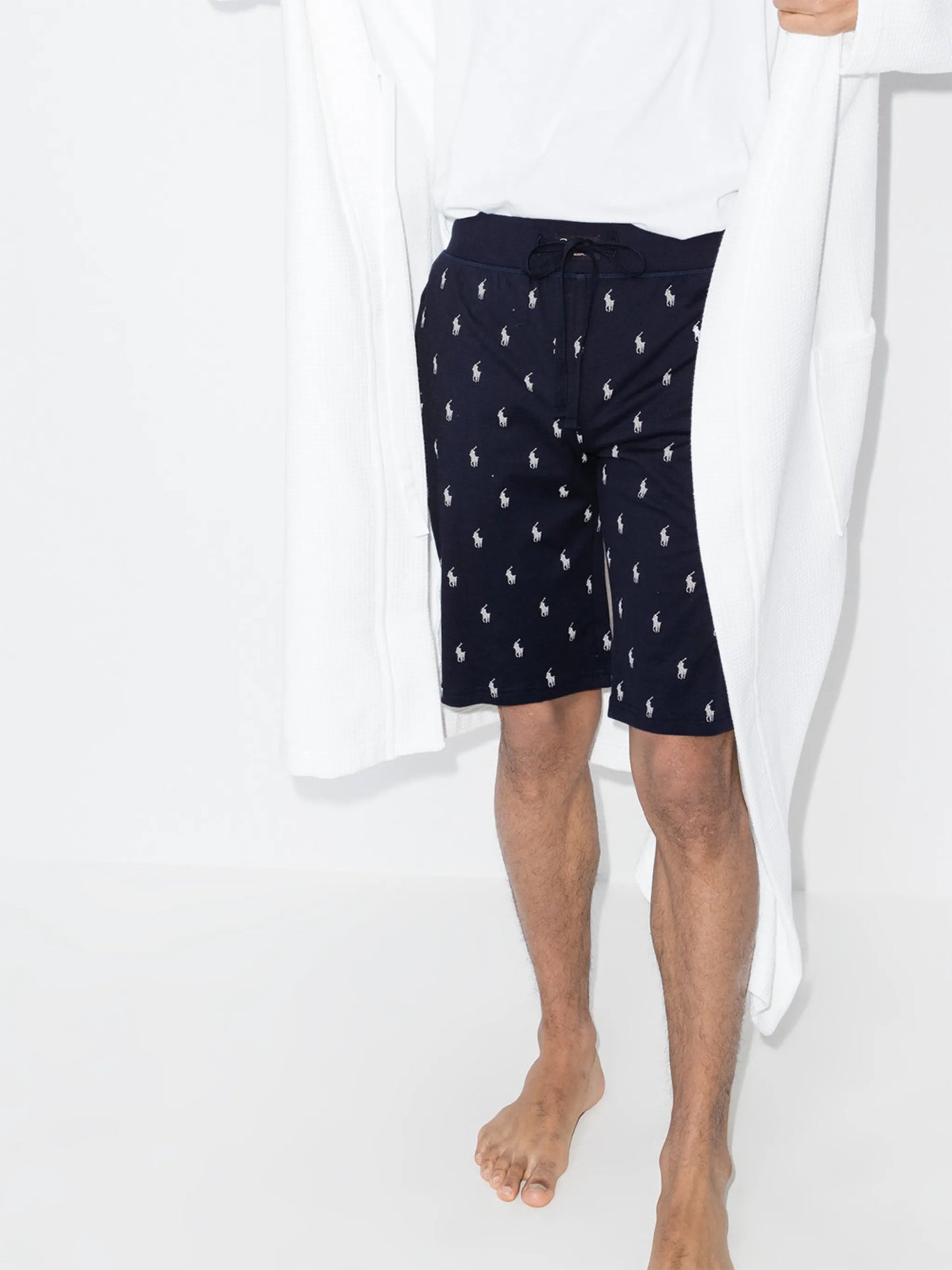 logo print pajama shorts