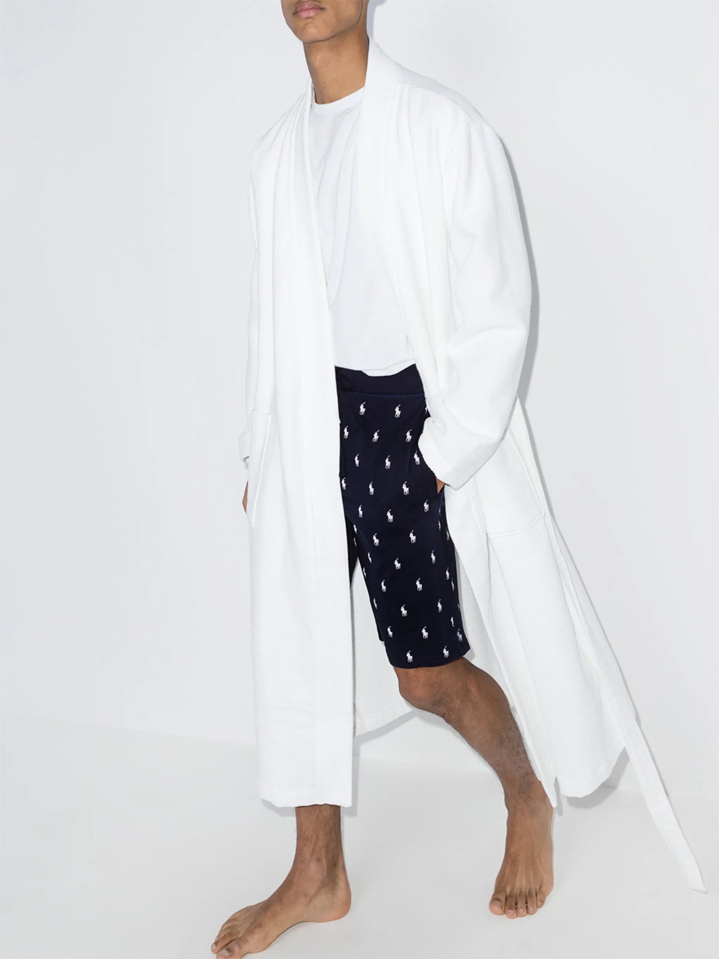 logo print pajama shorts