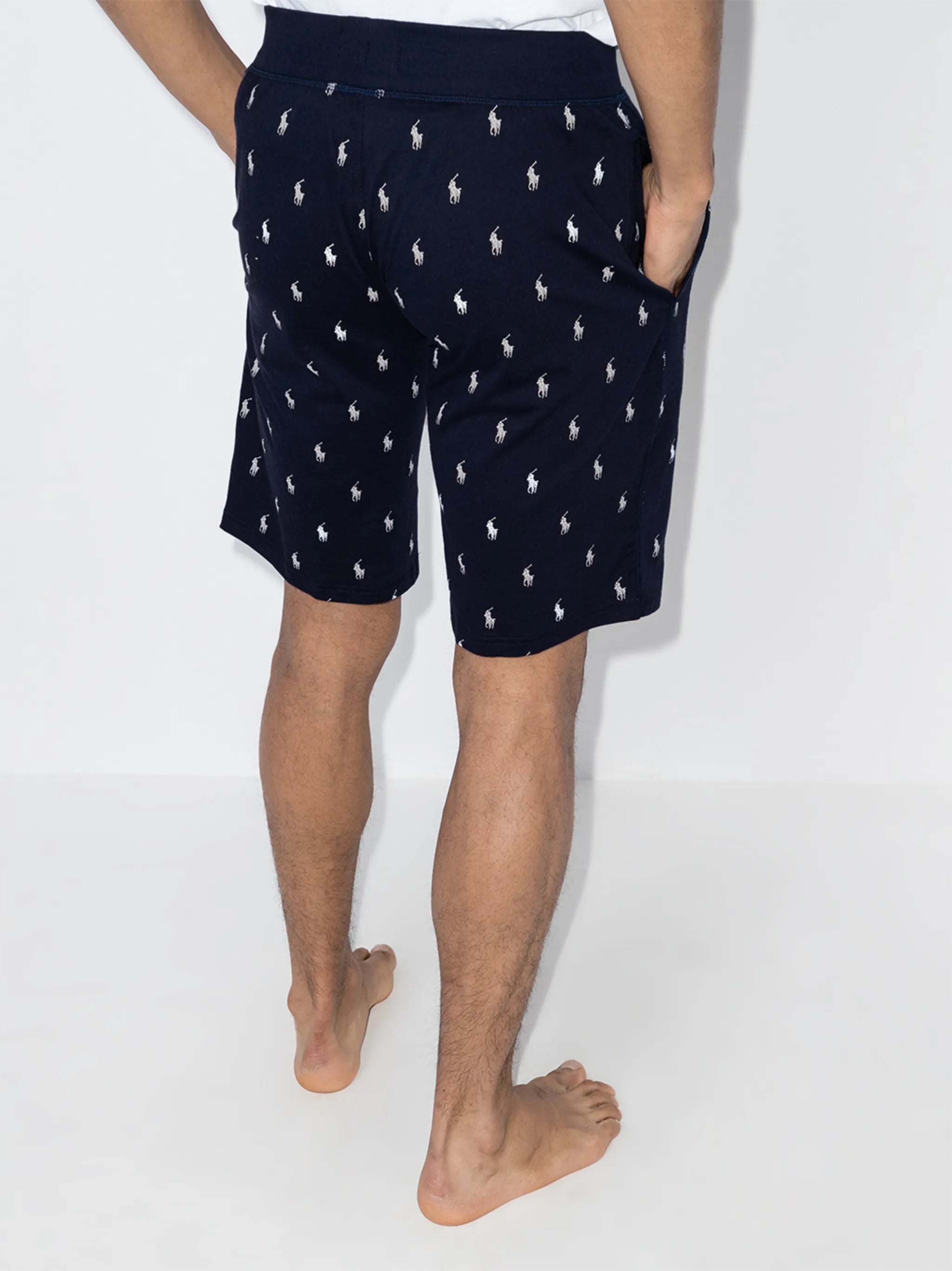 logo print pajama shorts