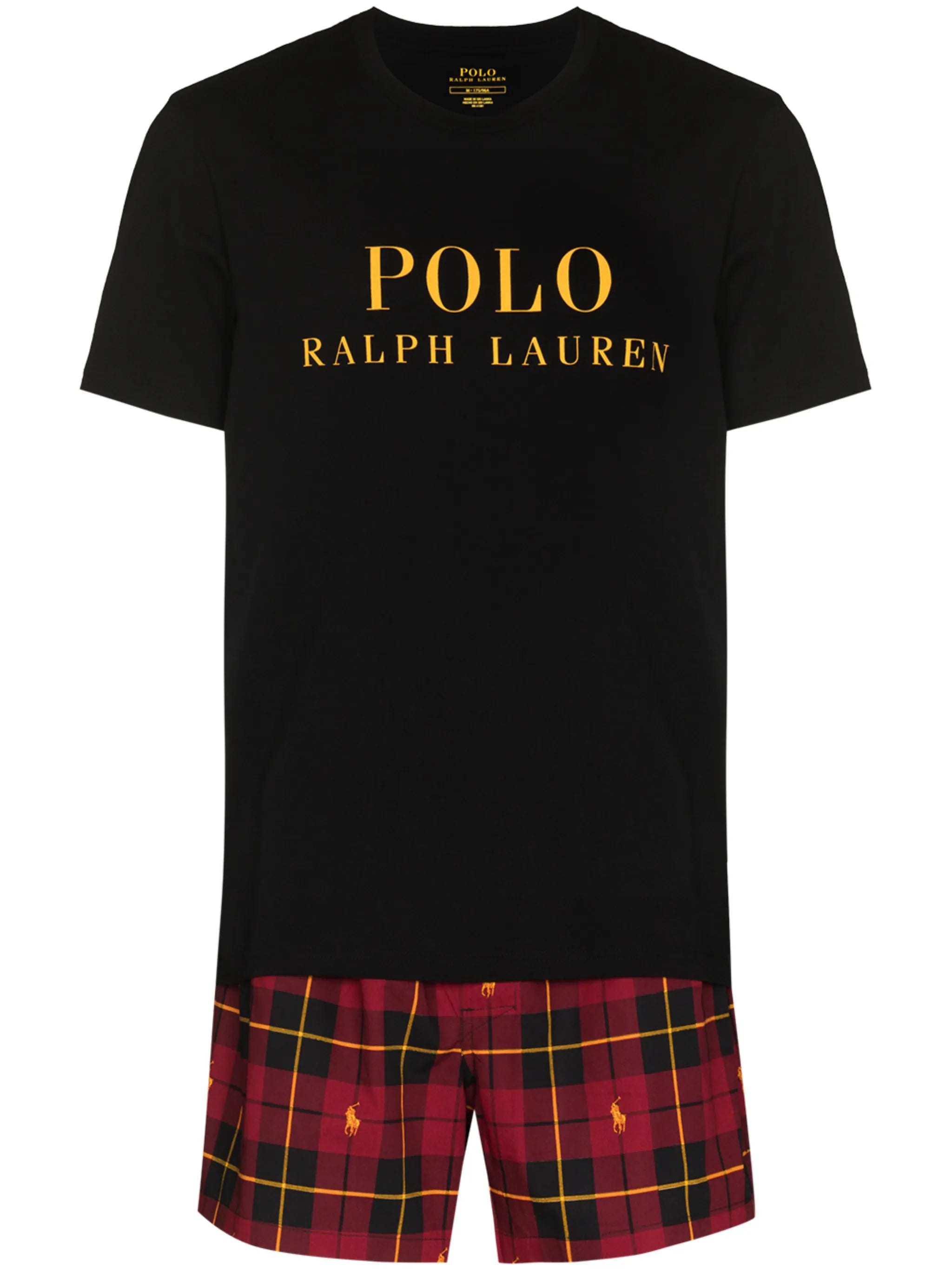 logo-print tartan pajama set