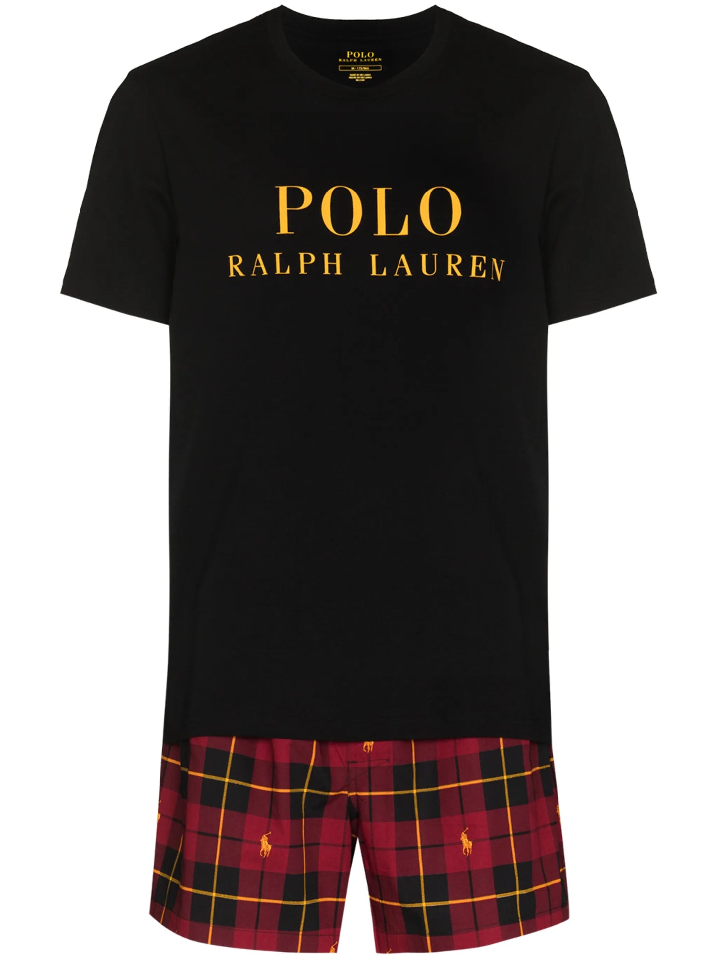 logo-print tartan pajama set