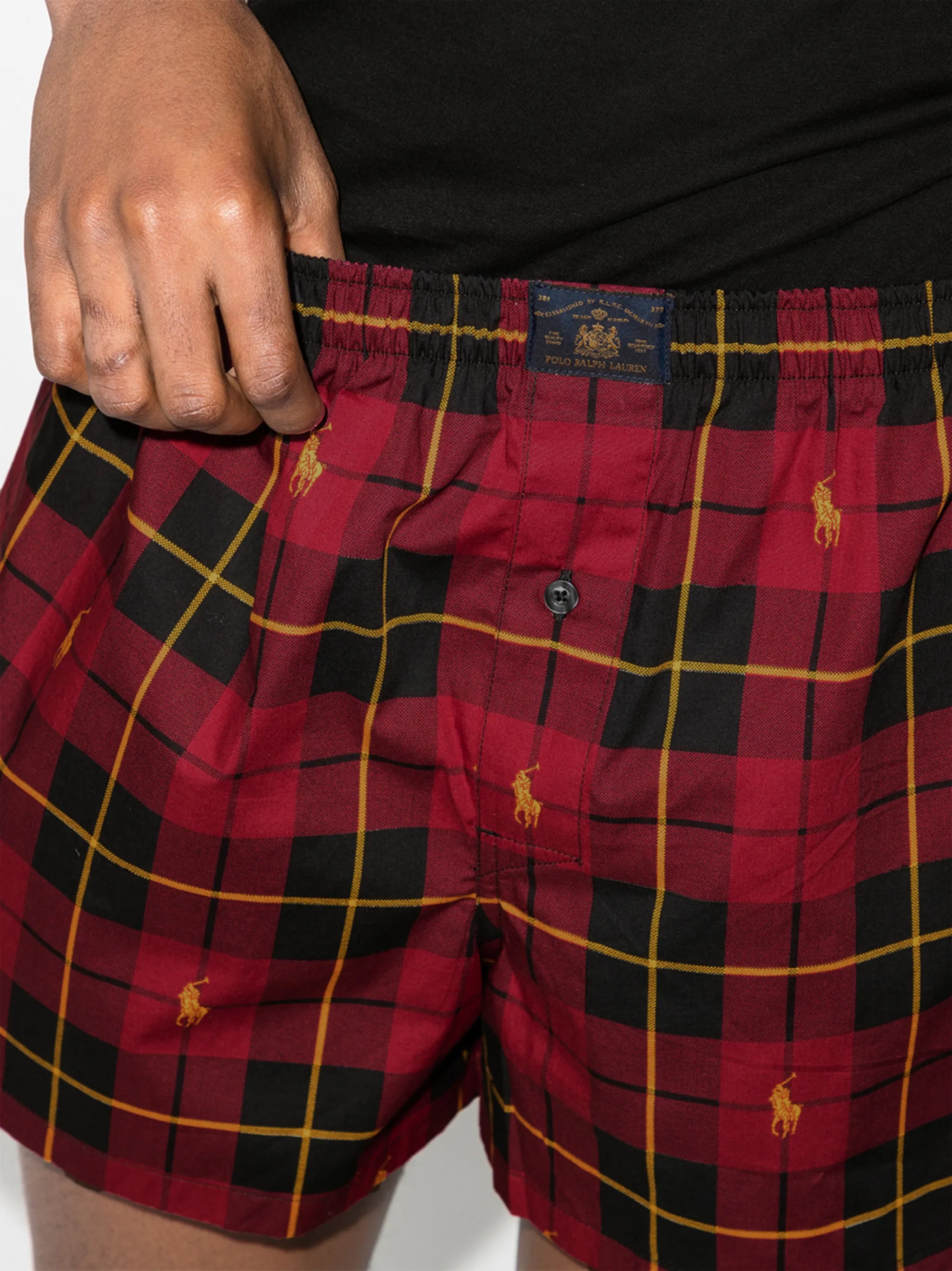 logo-print tartan pajama set