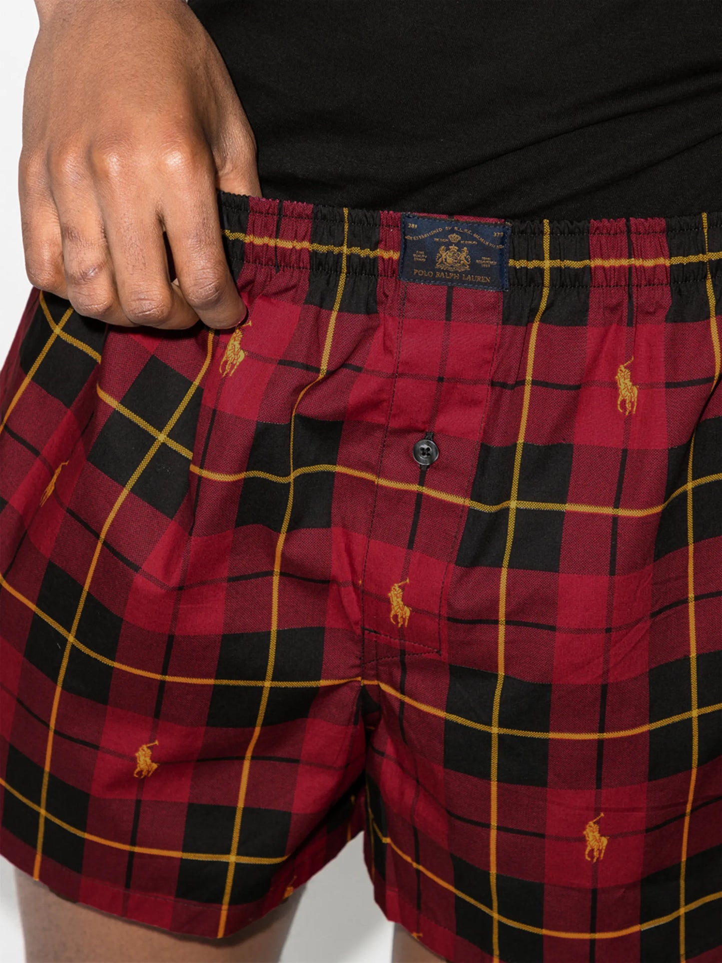 logo-print tartan pajama set