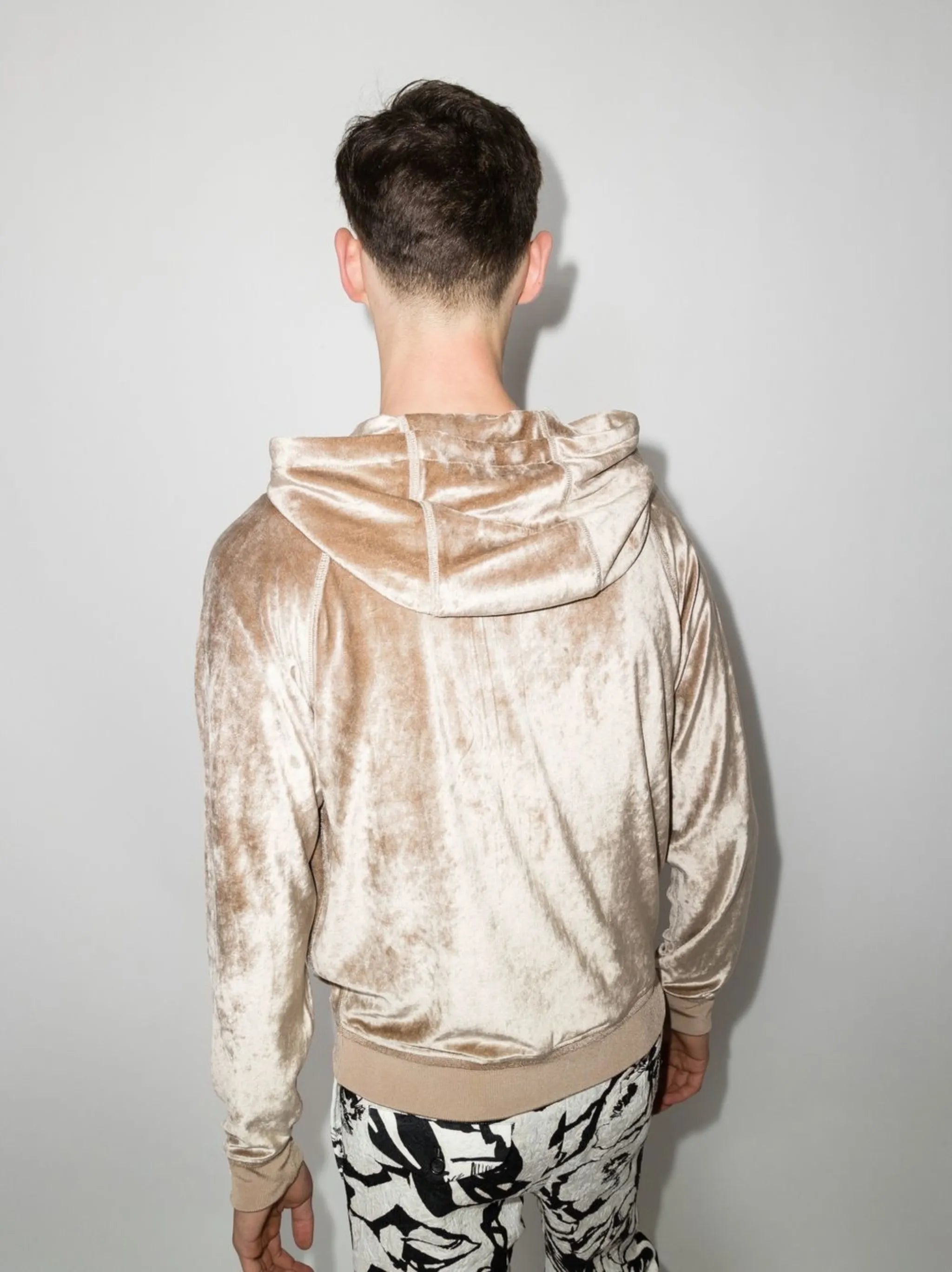 velour zipped hoodie