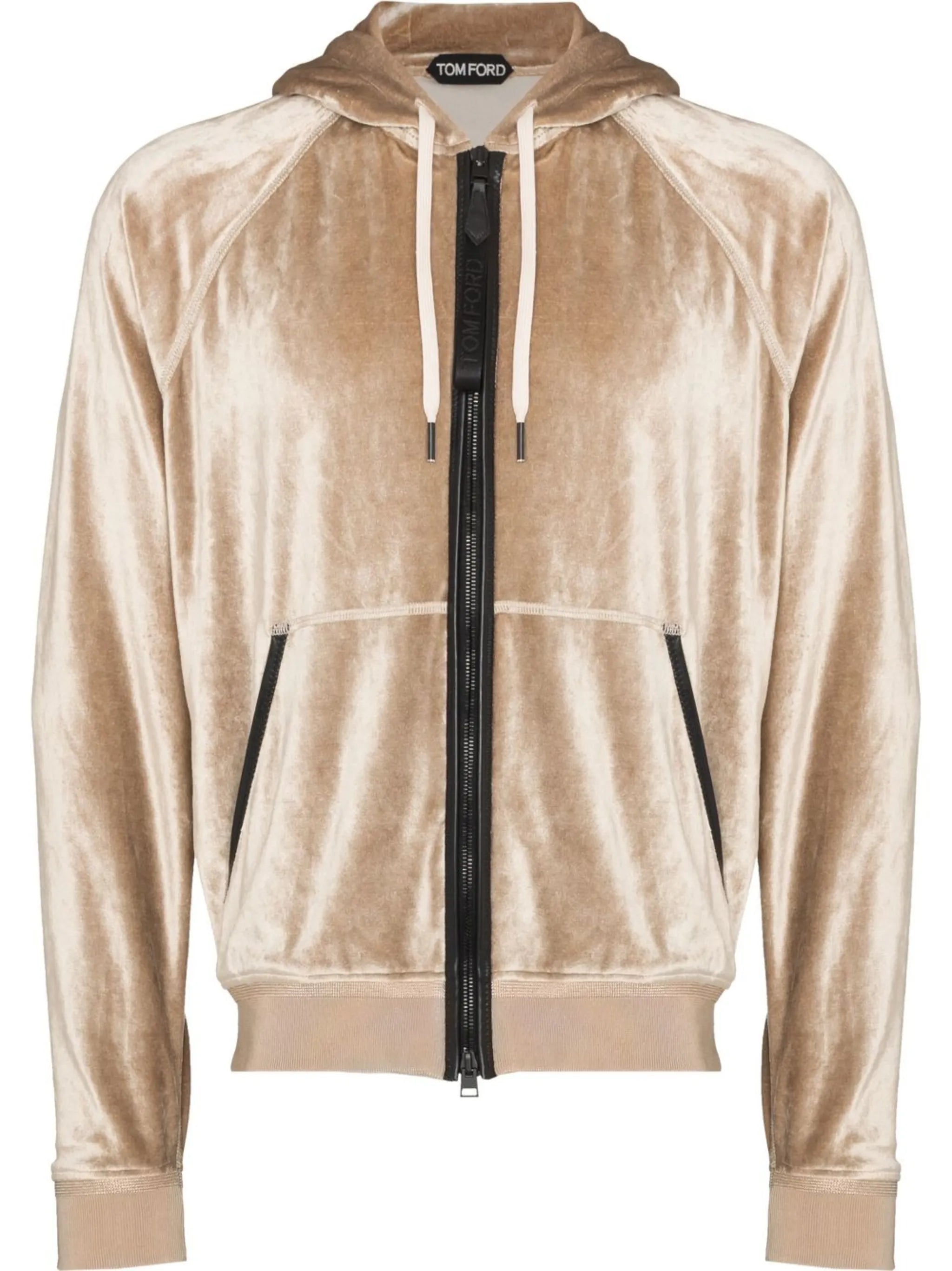 velour zipped hoodie