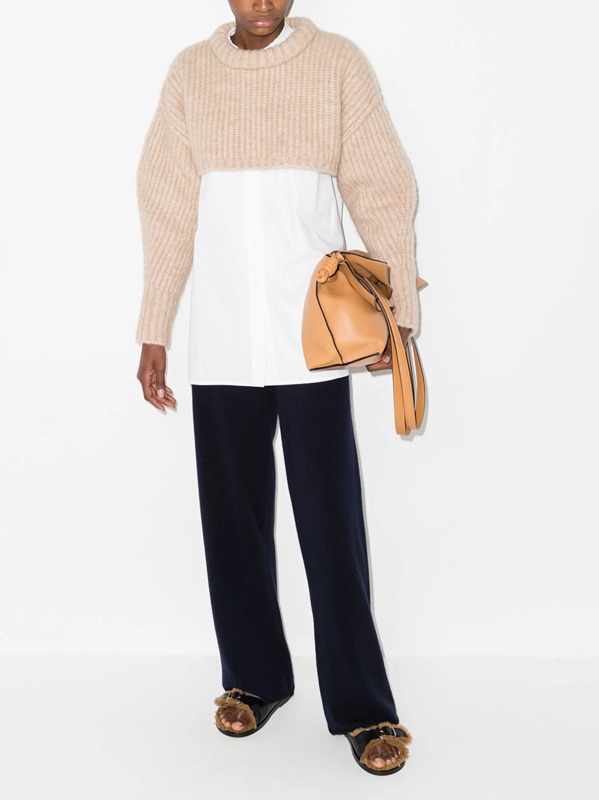 wide-leg knitted trousers
