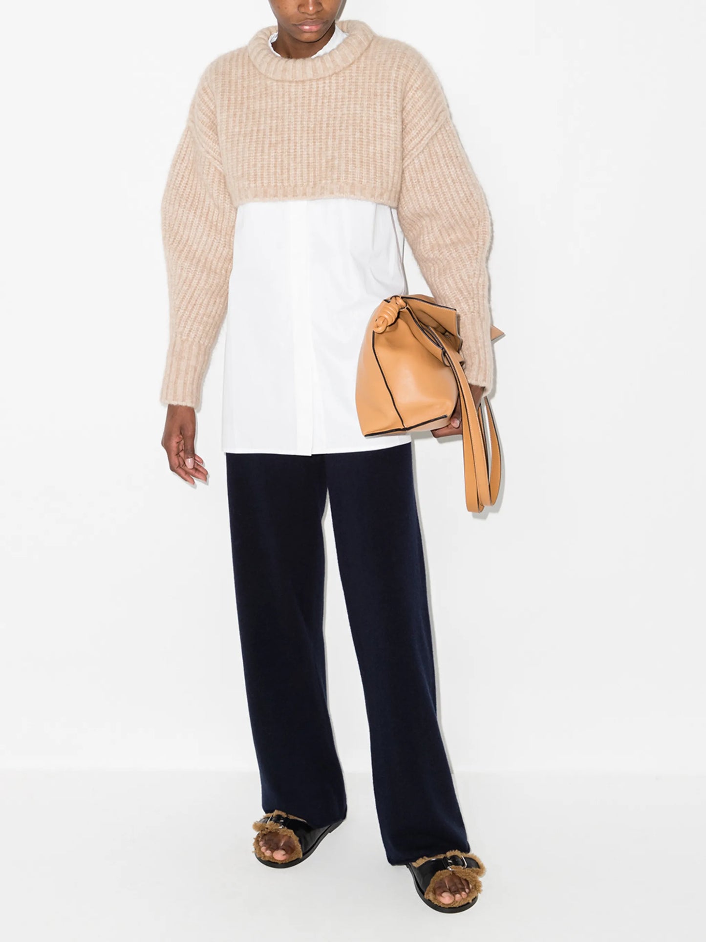 wide-leg knitted trousers