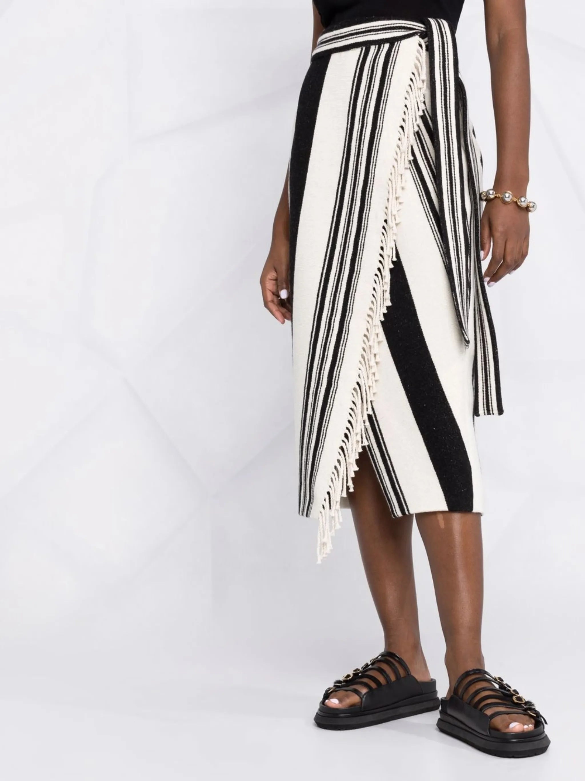 striped wrap skirt
