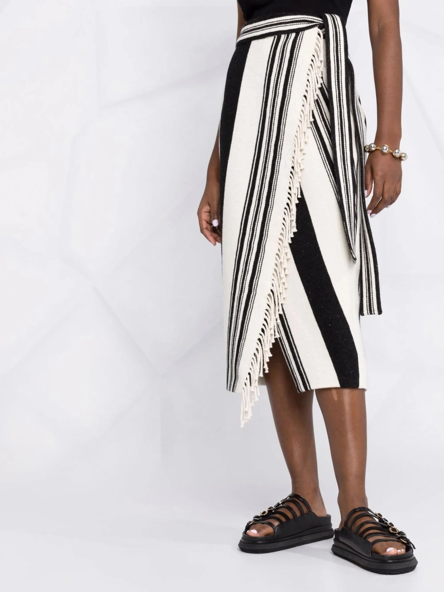 striped wrap skirt